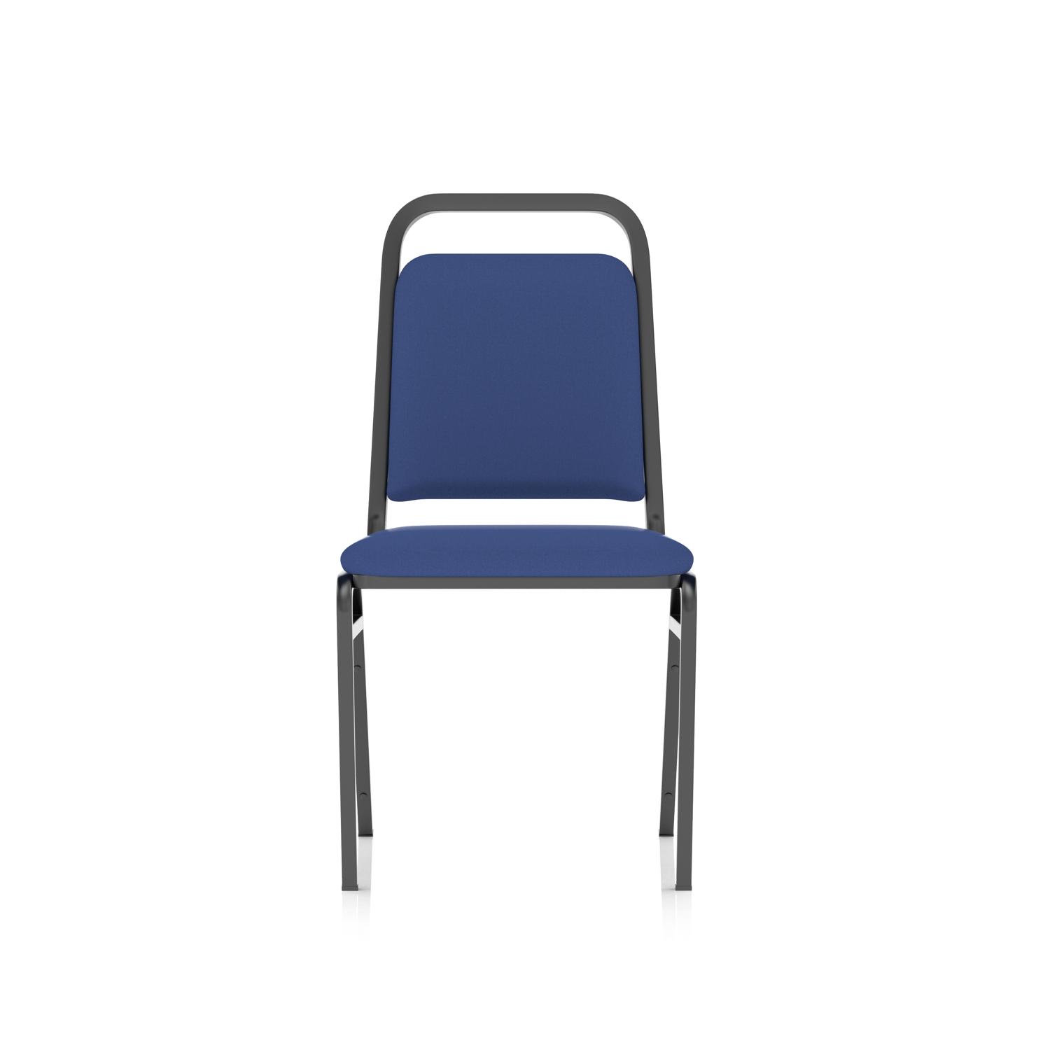 Banqueting Stacking Visitor Chair Black Frame Blue Fabric (MOQ of 4 - Priced Individually)
