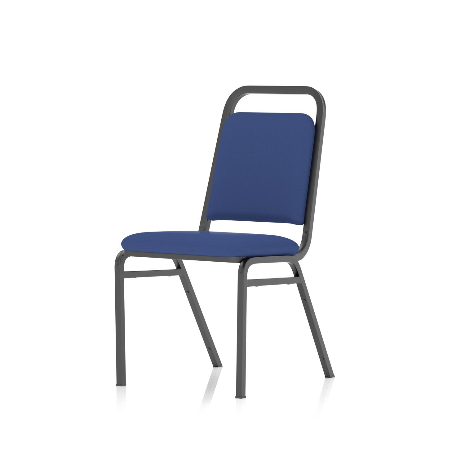 Banqueting Stacking Visitor Chair Black Frame Blue Fabric (MOQ of 4 - Priced Individually)