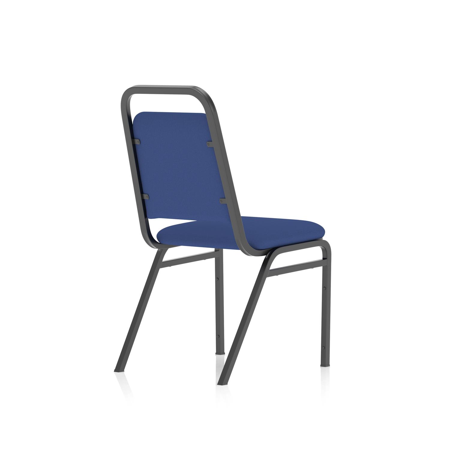 Banqueting Stacking Visitor Chair Black Frame Blue Fabric (MOQ of 4 - Priced Individually)