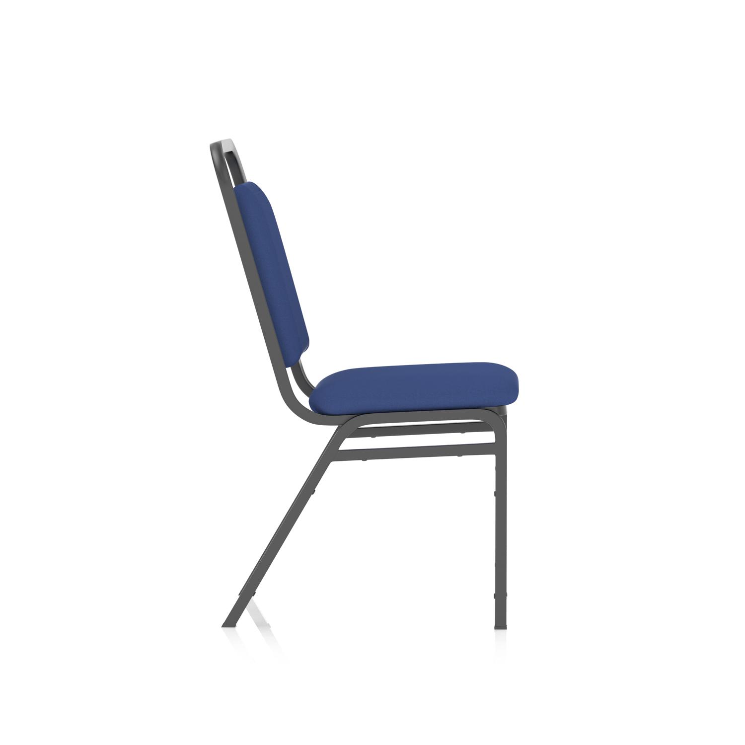 Banqueting Stacking Visitor Chair Black Frame Blue Fabric (MOQ of 4 - Priced Individually)