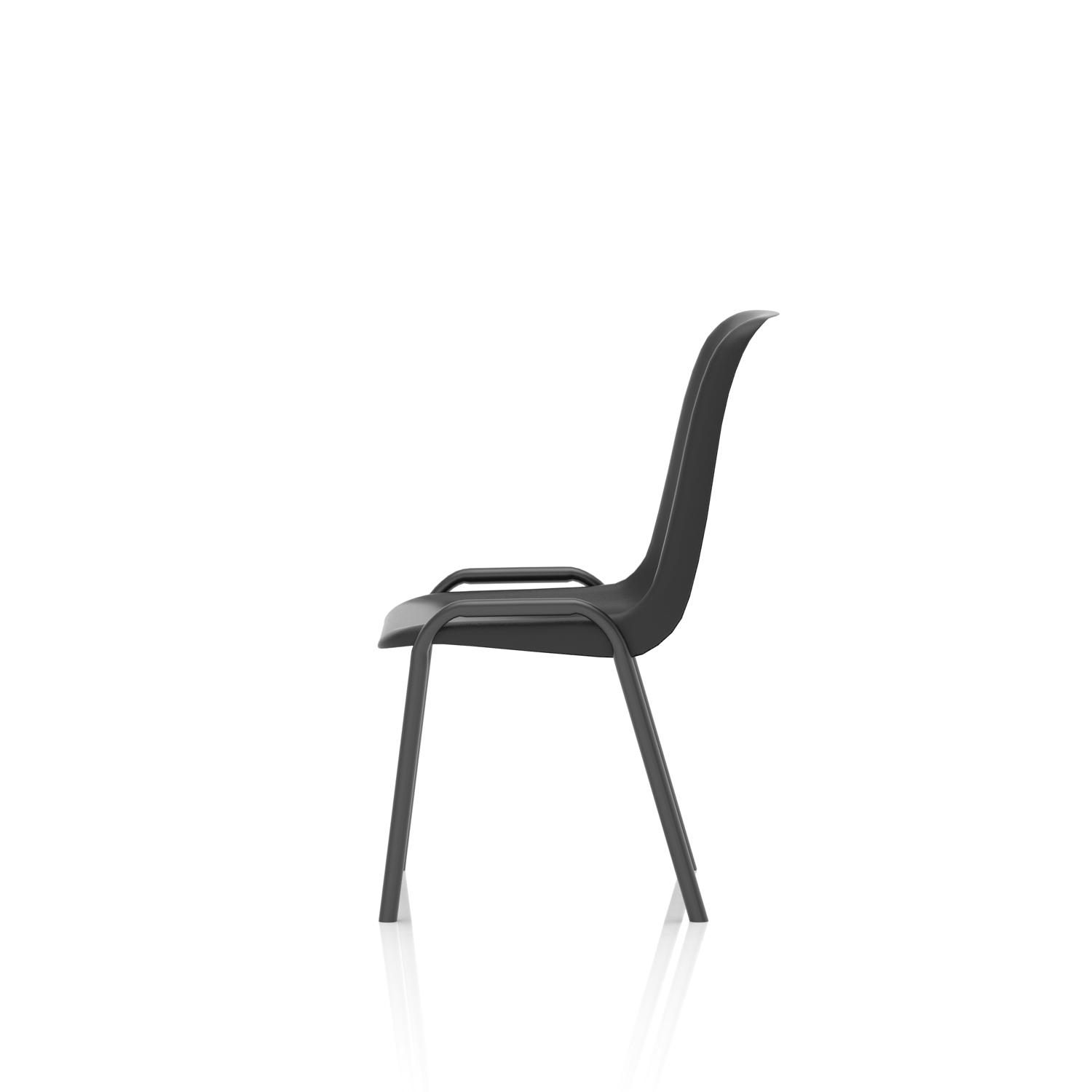 Polly Stacking Visitor Chair Black Polypropylene (MOQ of 4 - Priced Individually)