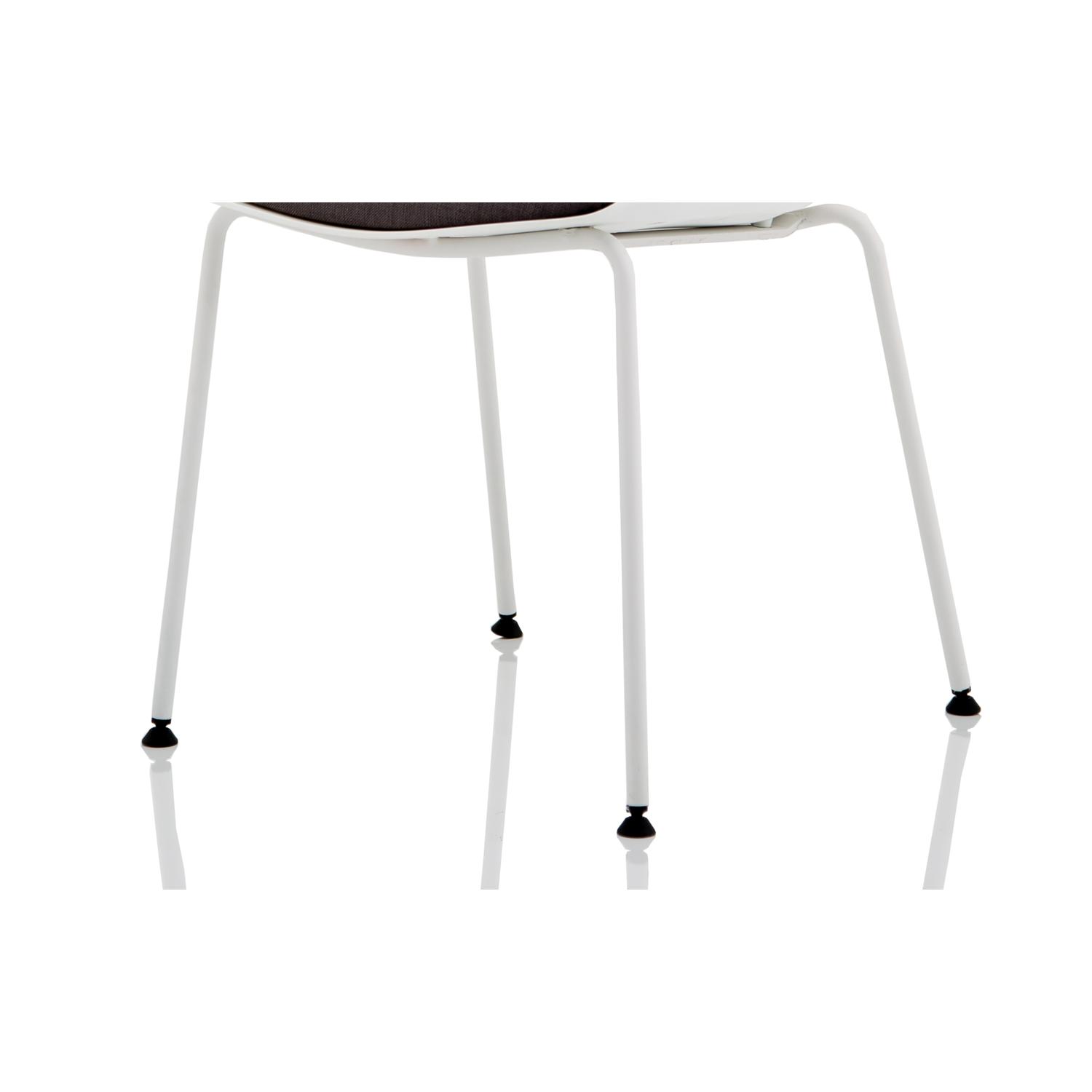 Florence White Frame Visitor Chair Grey Fabric