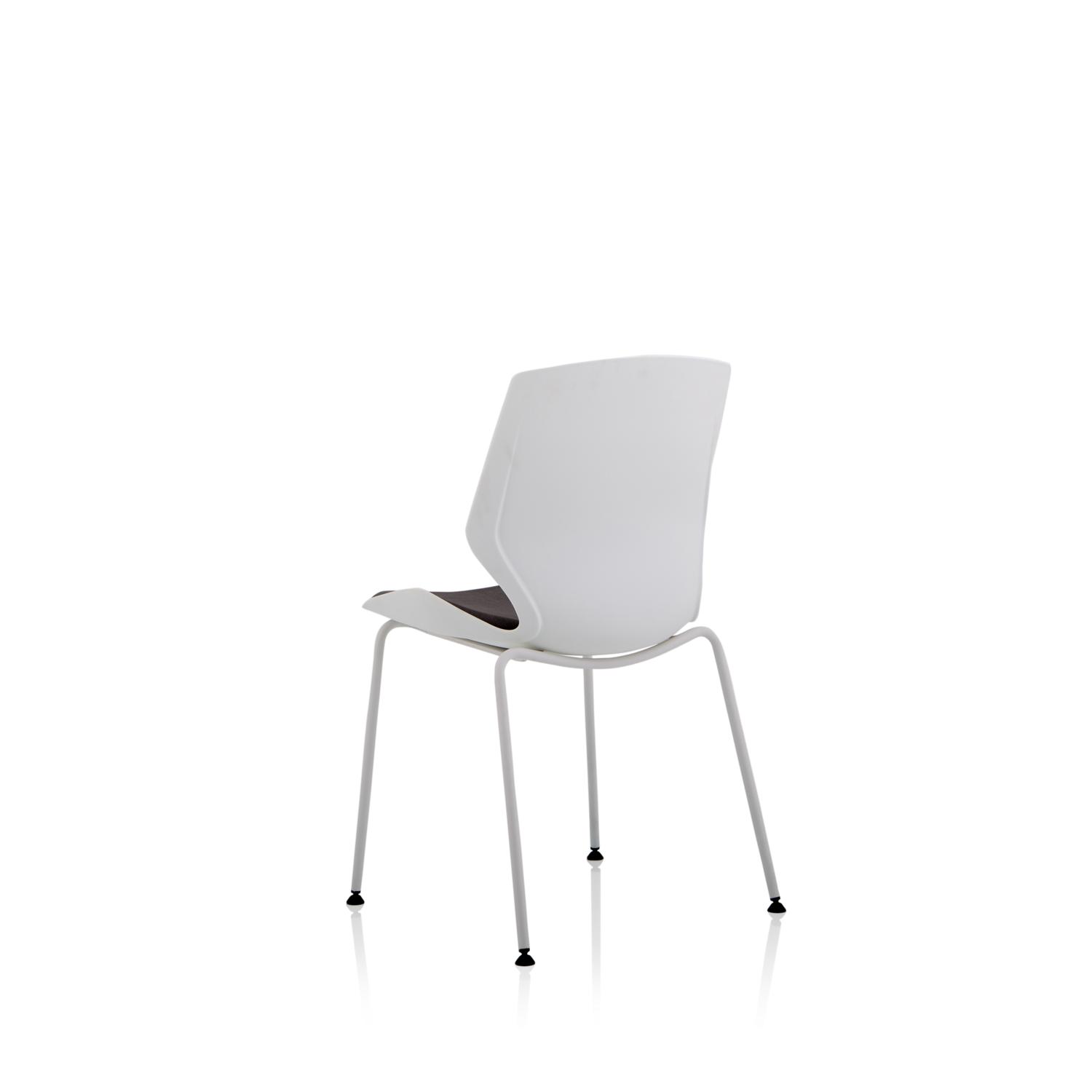 Florence White Frame Visitor Chair Grey Fabric