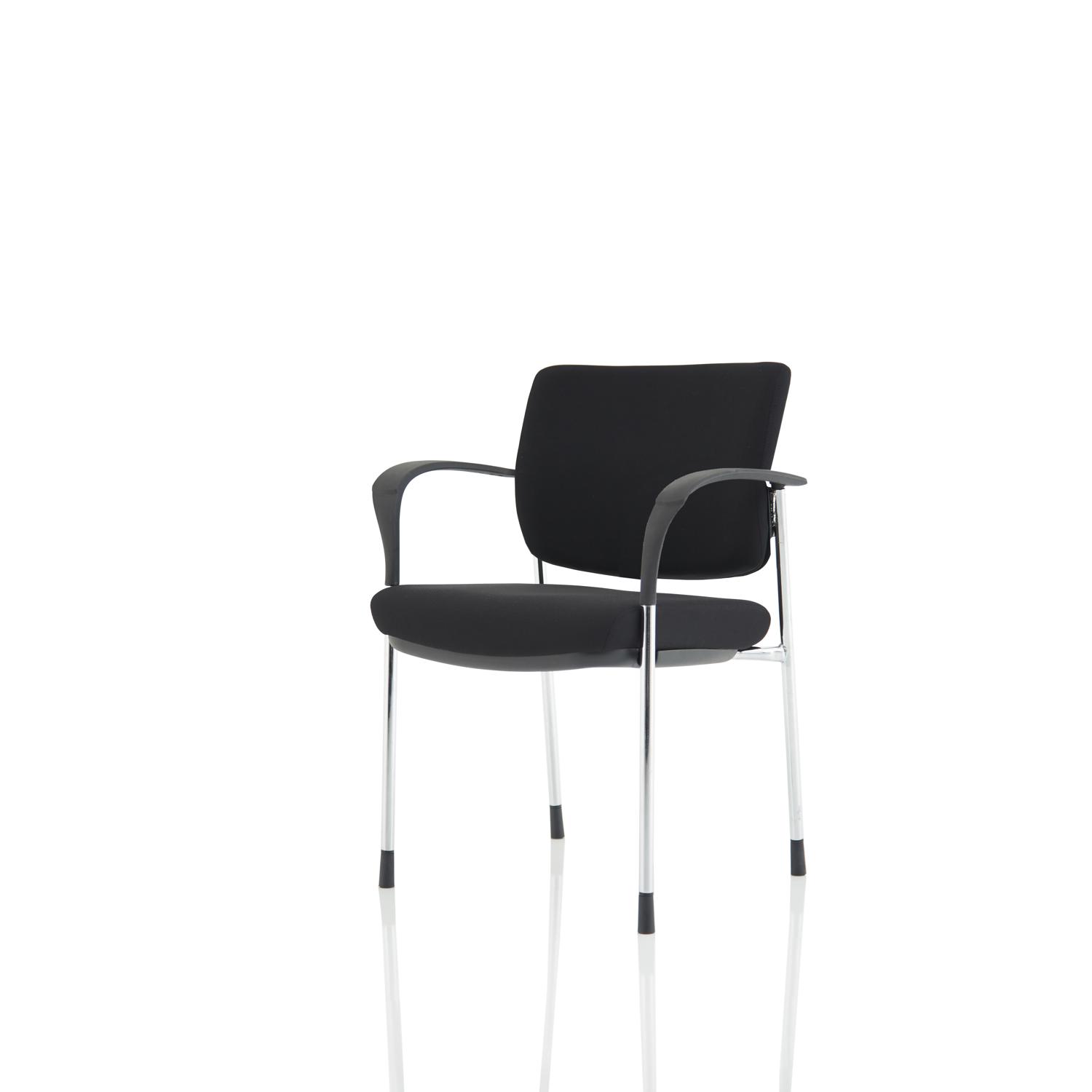 Brunswick Deluxe With Arms Chrome Frame Black Fabric Back Black Seat