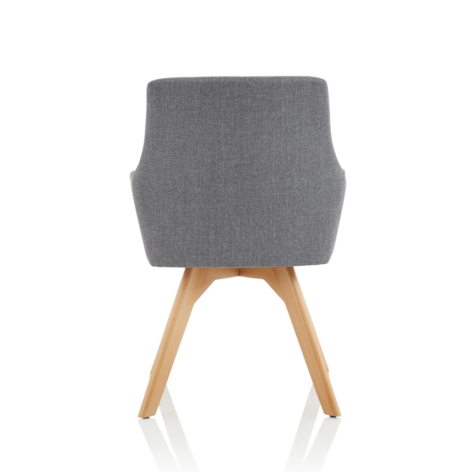 Carmen Wooden Leg Visitor Chair Grey Fabric