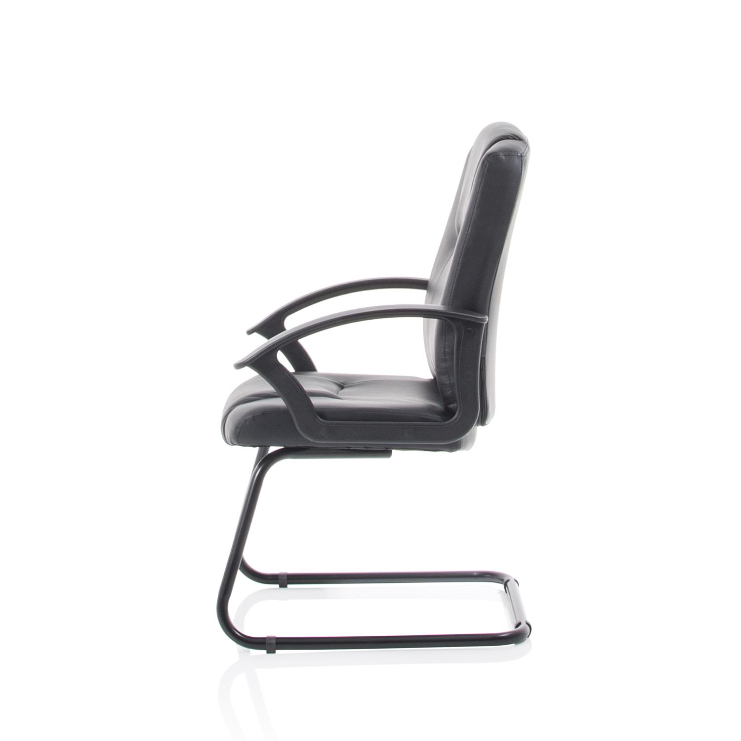 Bella Black Leather Cantilever with Black Frame