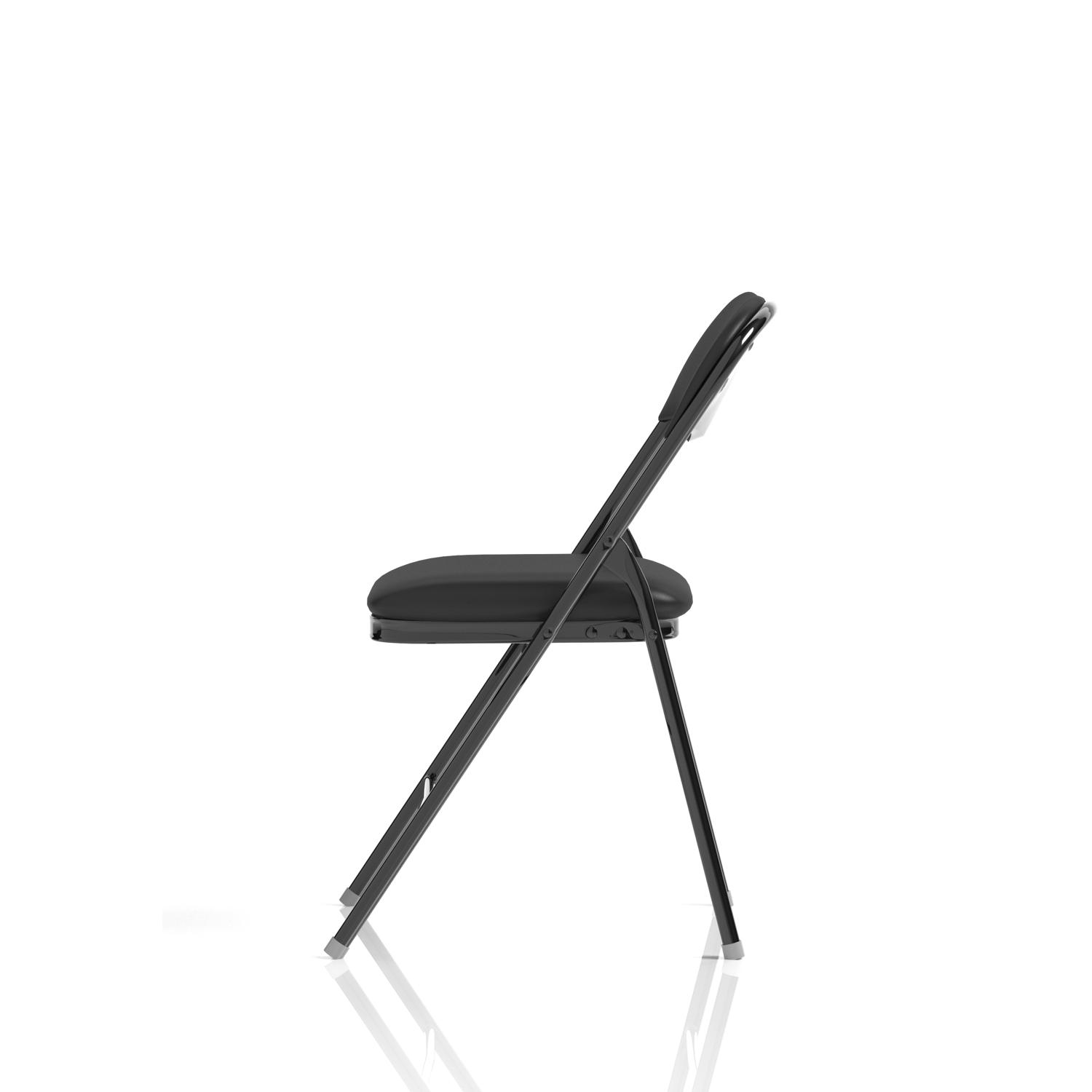 Sicily Black PU Black Frame Folding Chair (MOQ of 4 - Priced Individually)