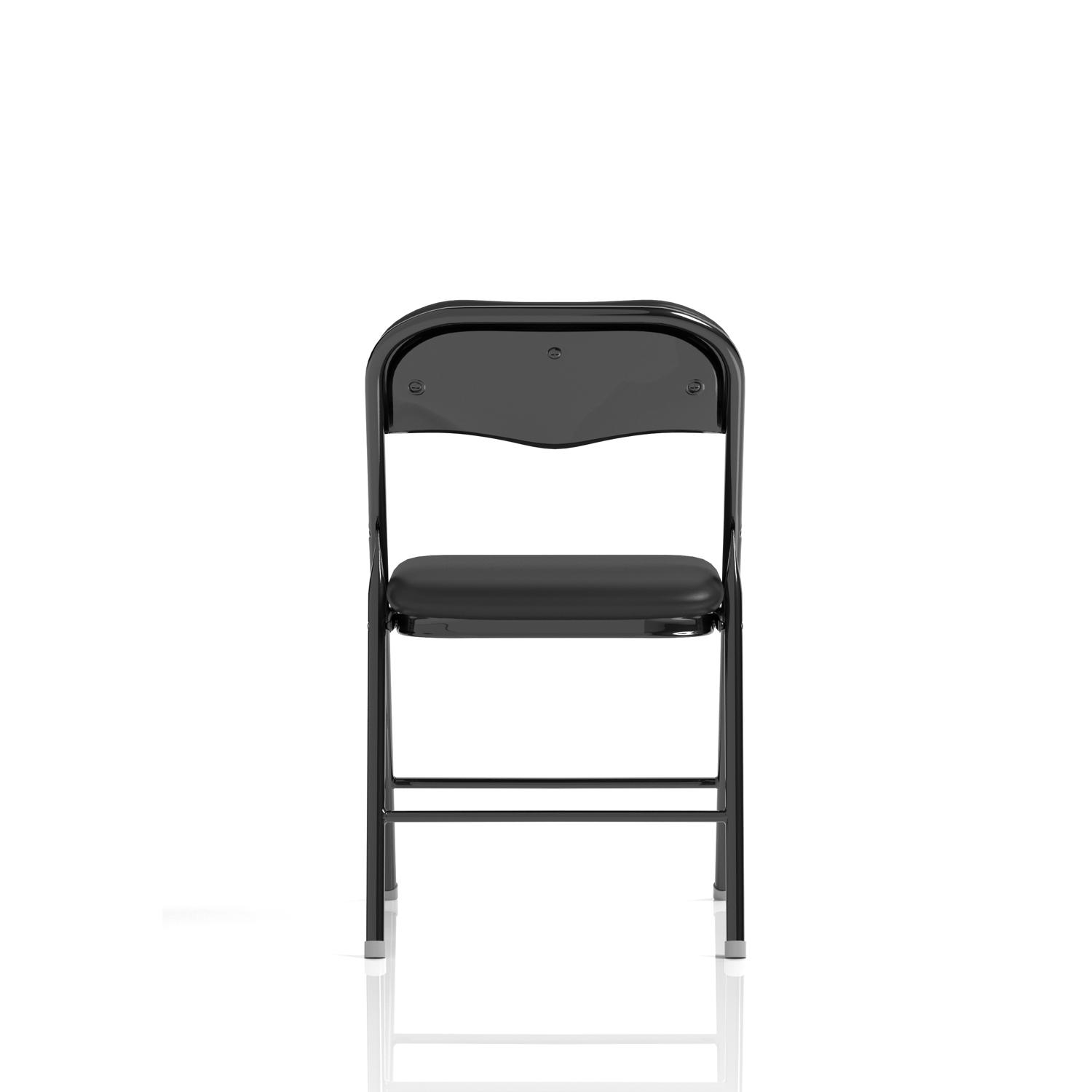 Sicily Black PU Black Frame Folding Chair (MOQ of 4 - Priced Individually)