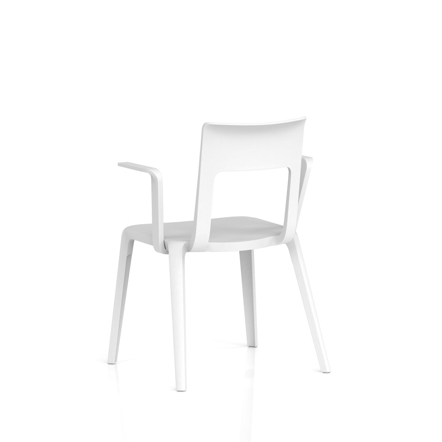 Nest Edge Stacking Cafe & Bistro Chair White with Arms Nest Edge Stacking Cafe & Bistro Chair White with Arms