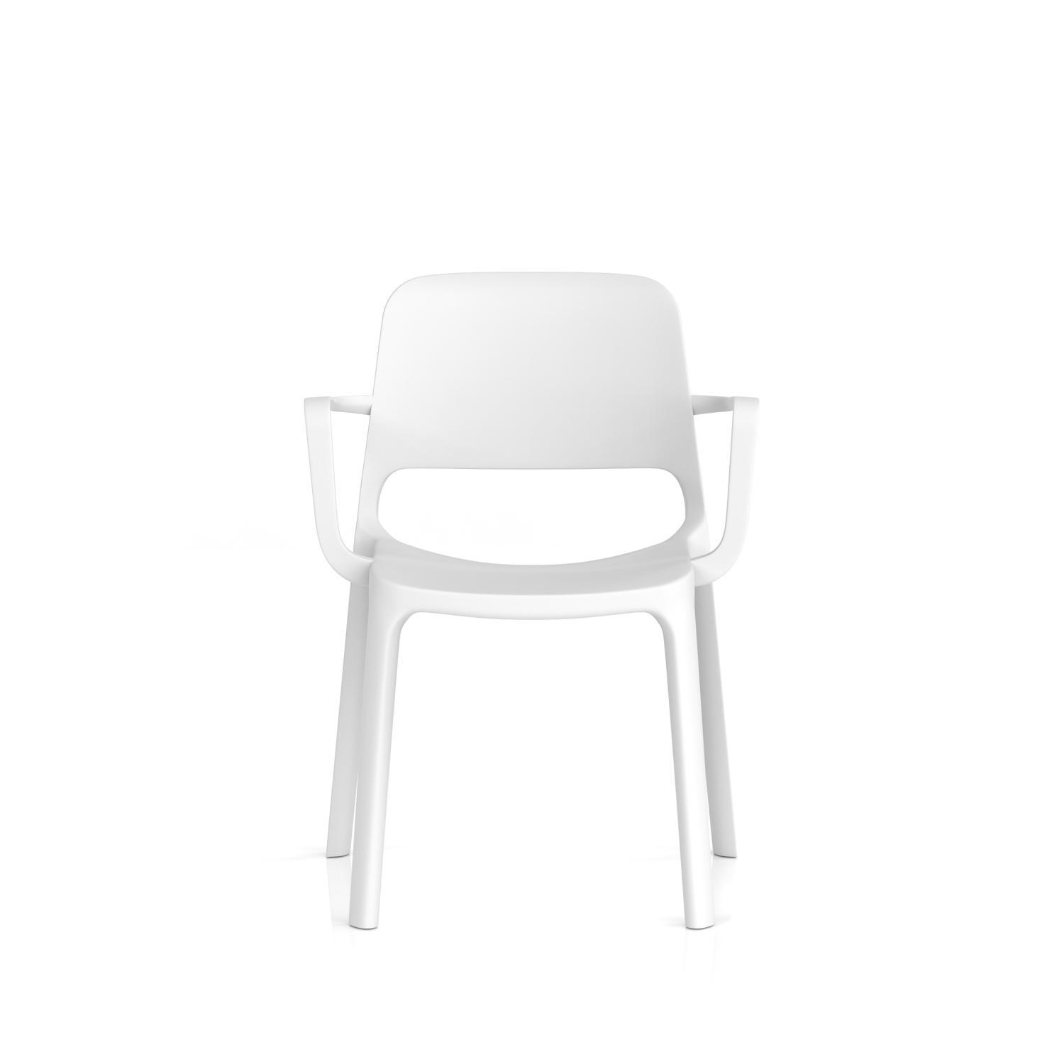 Nest Loop Stacking Cafe & Bistro Chair White with Arms