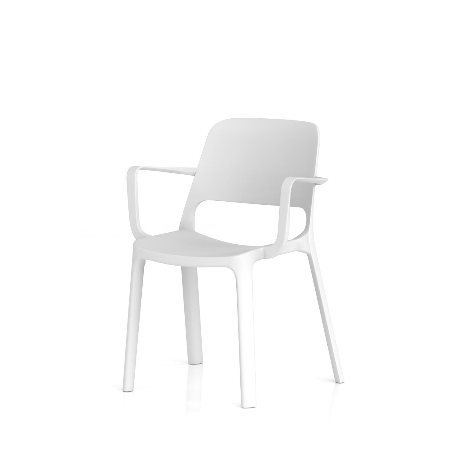 Nest Loop Stacking Cafe & Bistro Chair White with Arms