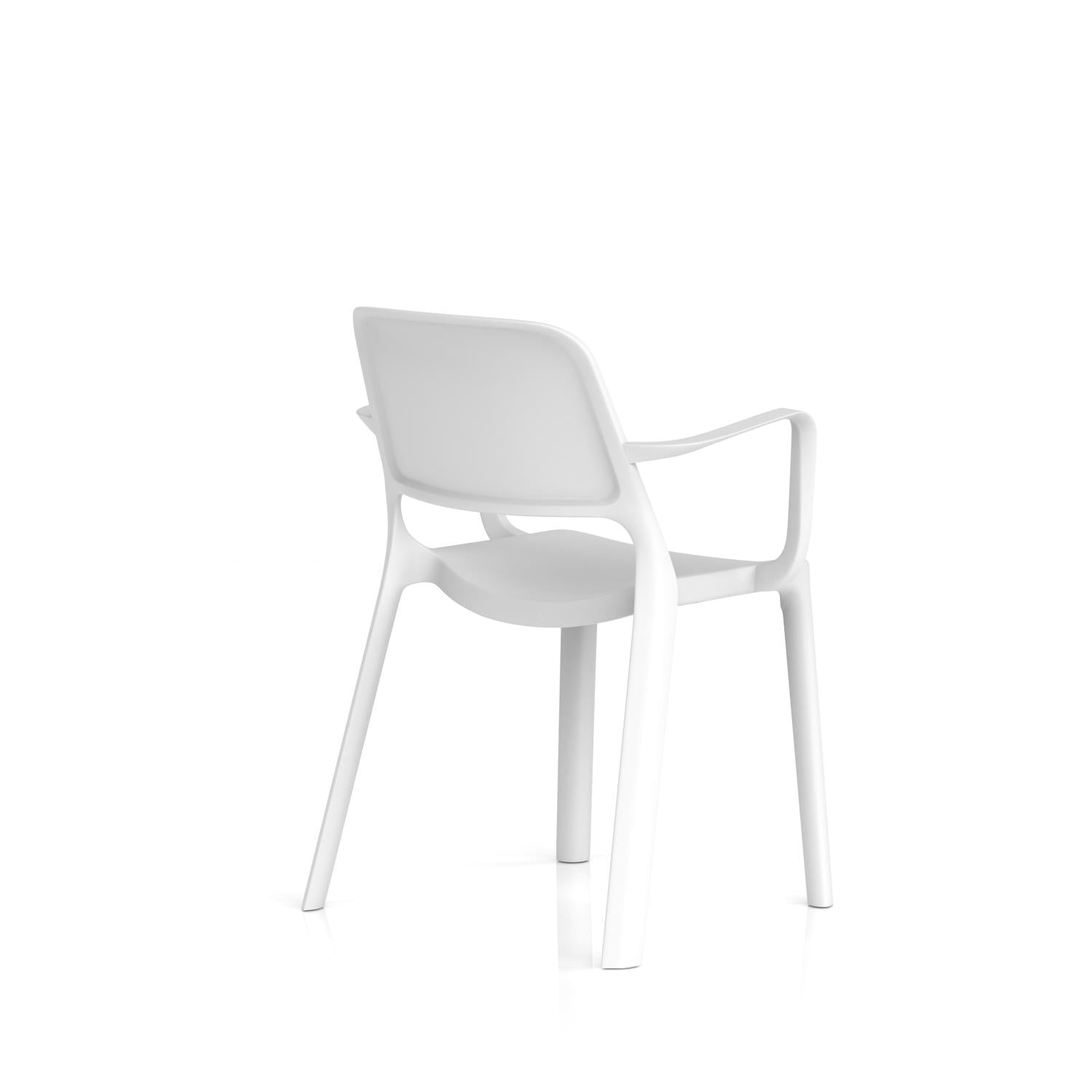 Nest Loop Stacking Cafe & Bistro Chair White with Arms