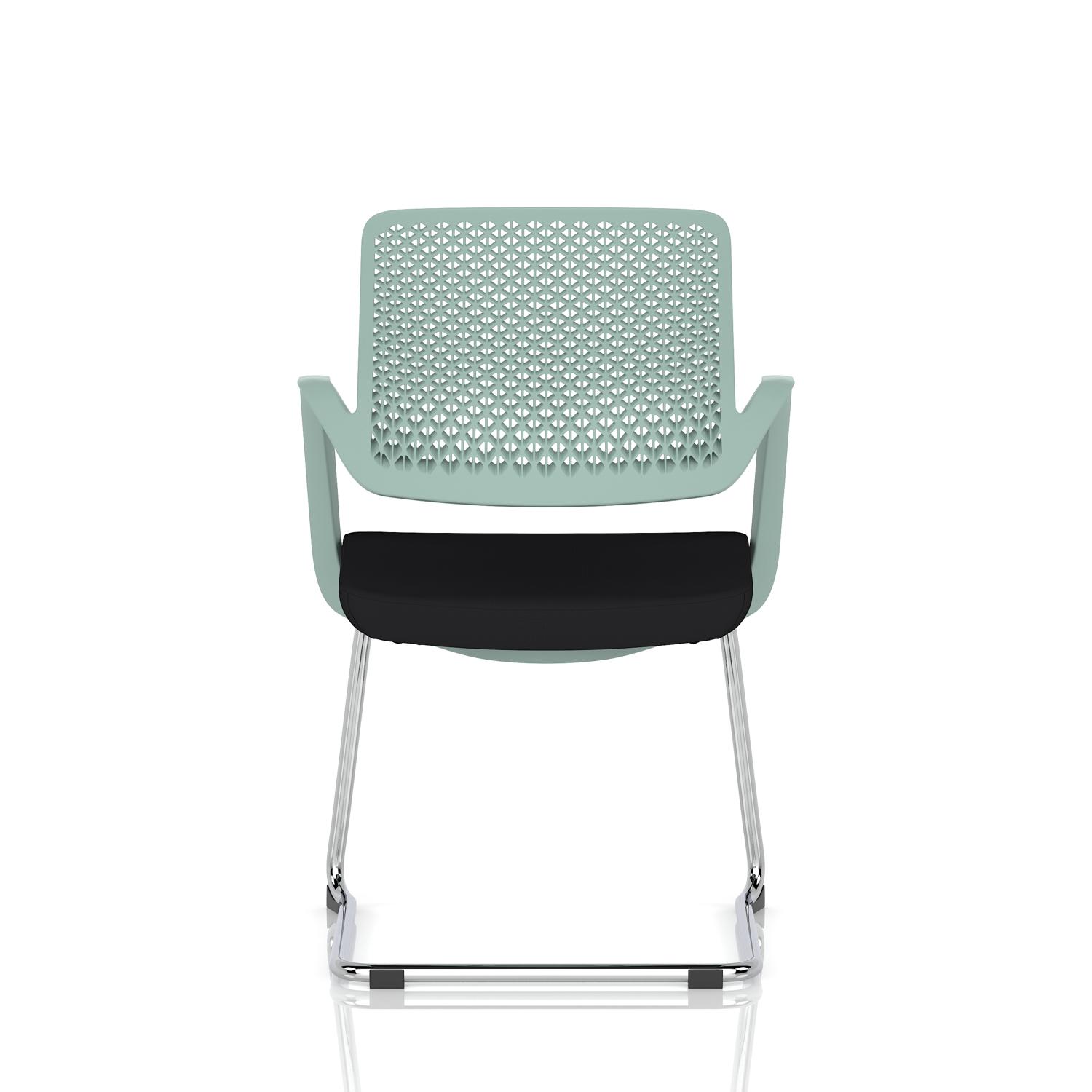 Cosmo Cantilever Chair Green Frame Black Seat