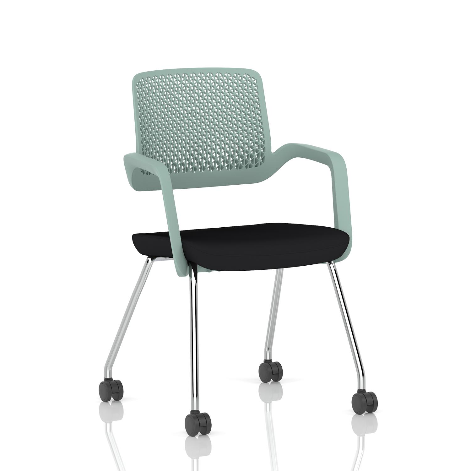 Cosmo Training Chair Green Frame Black Seat