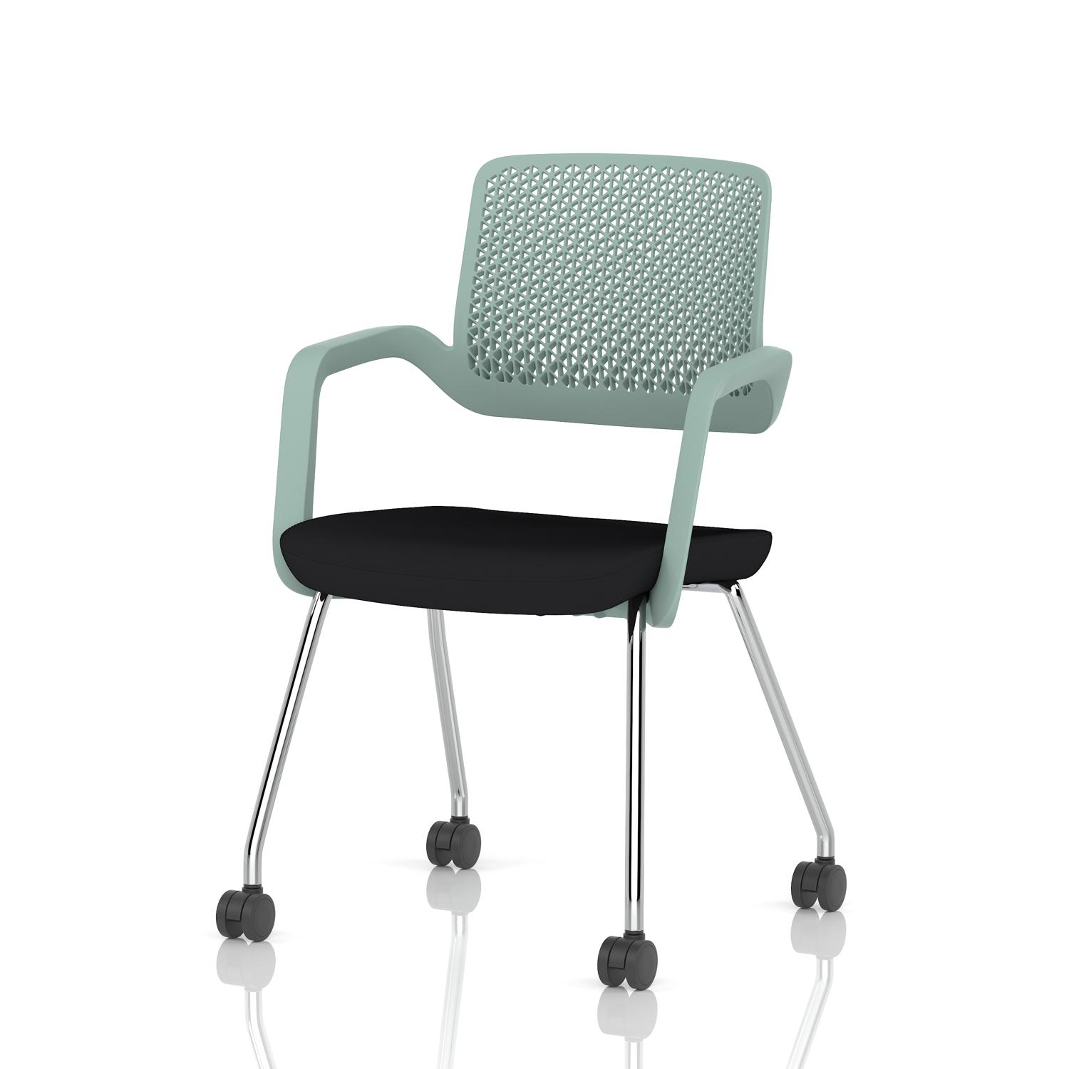 Cosmo Training Chair Green Frame Black Seat