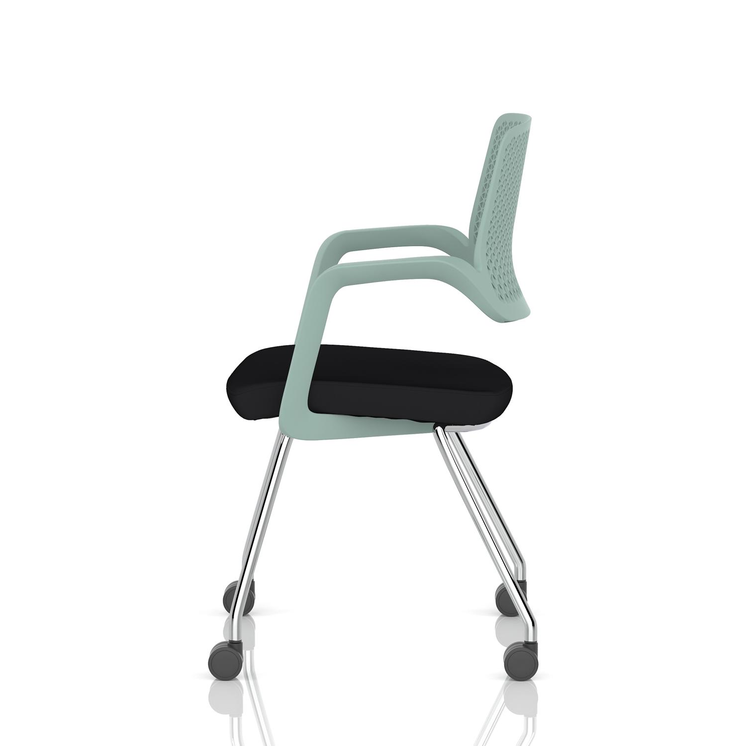 Cosmo Training Chair Green Frame Black Seat