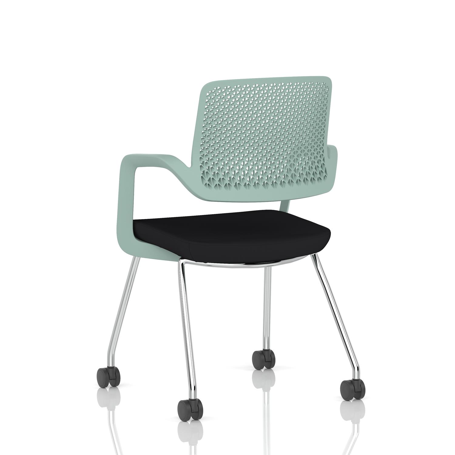 Cosmo Training Chair Green Frame Black Seat