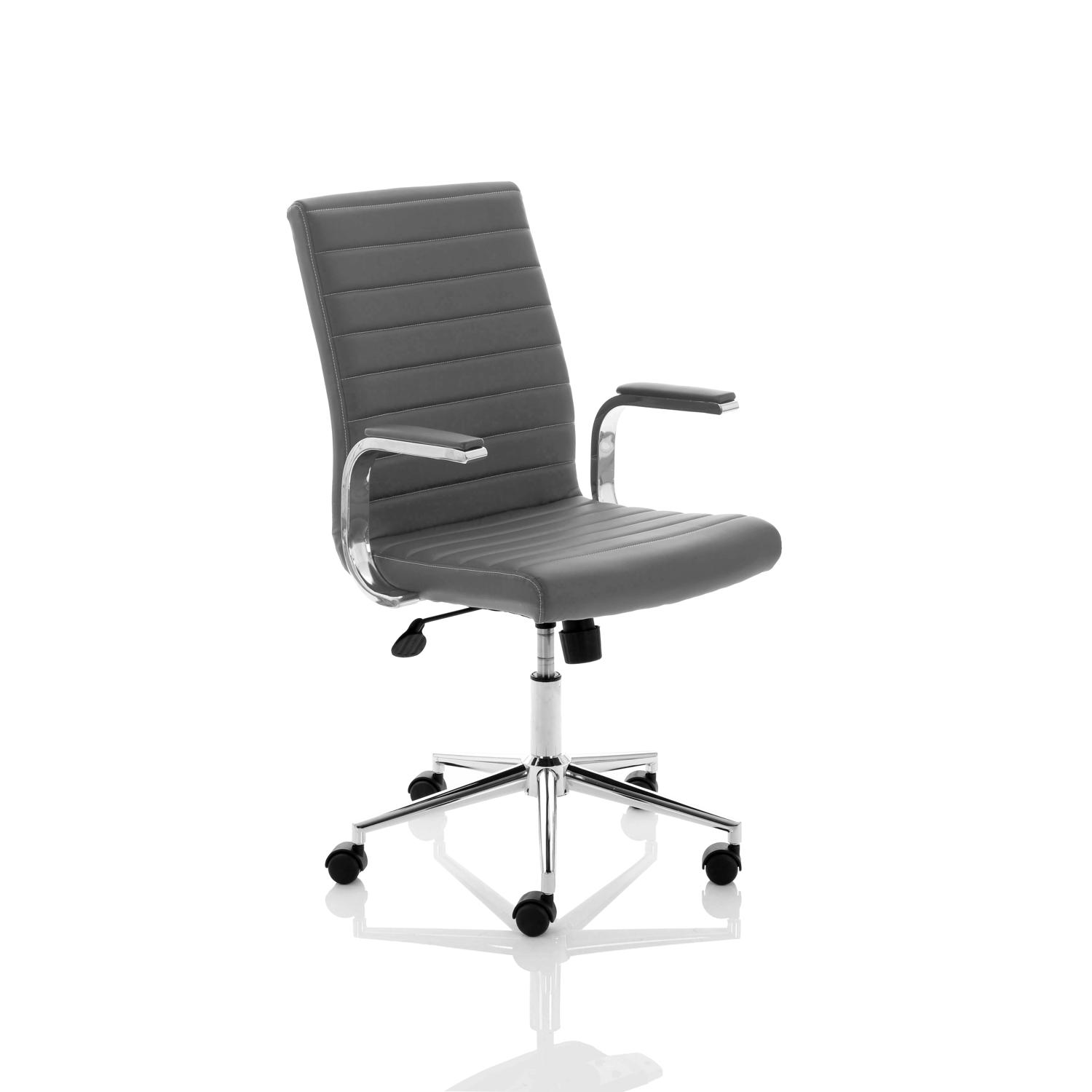 Impulse 1600mm Straight Office Desk Maple Top White Cantilever Leg with 2 Drawer Mobile Pedestal and Ezra Grey