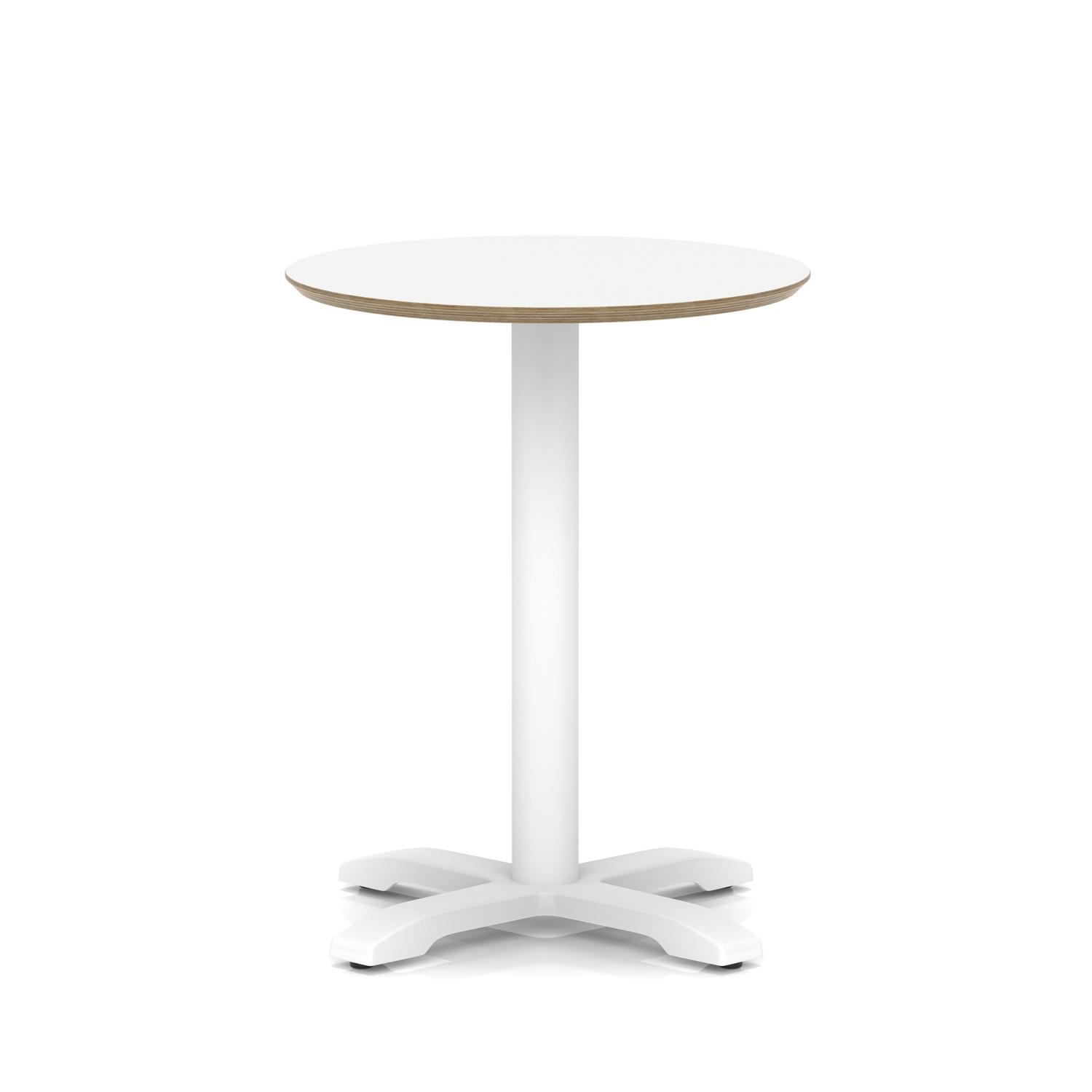 Brixworth 600mm Round Coffee Table White Top White Leg Cross Base Medium
