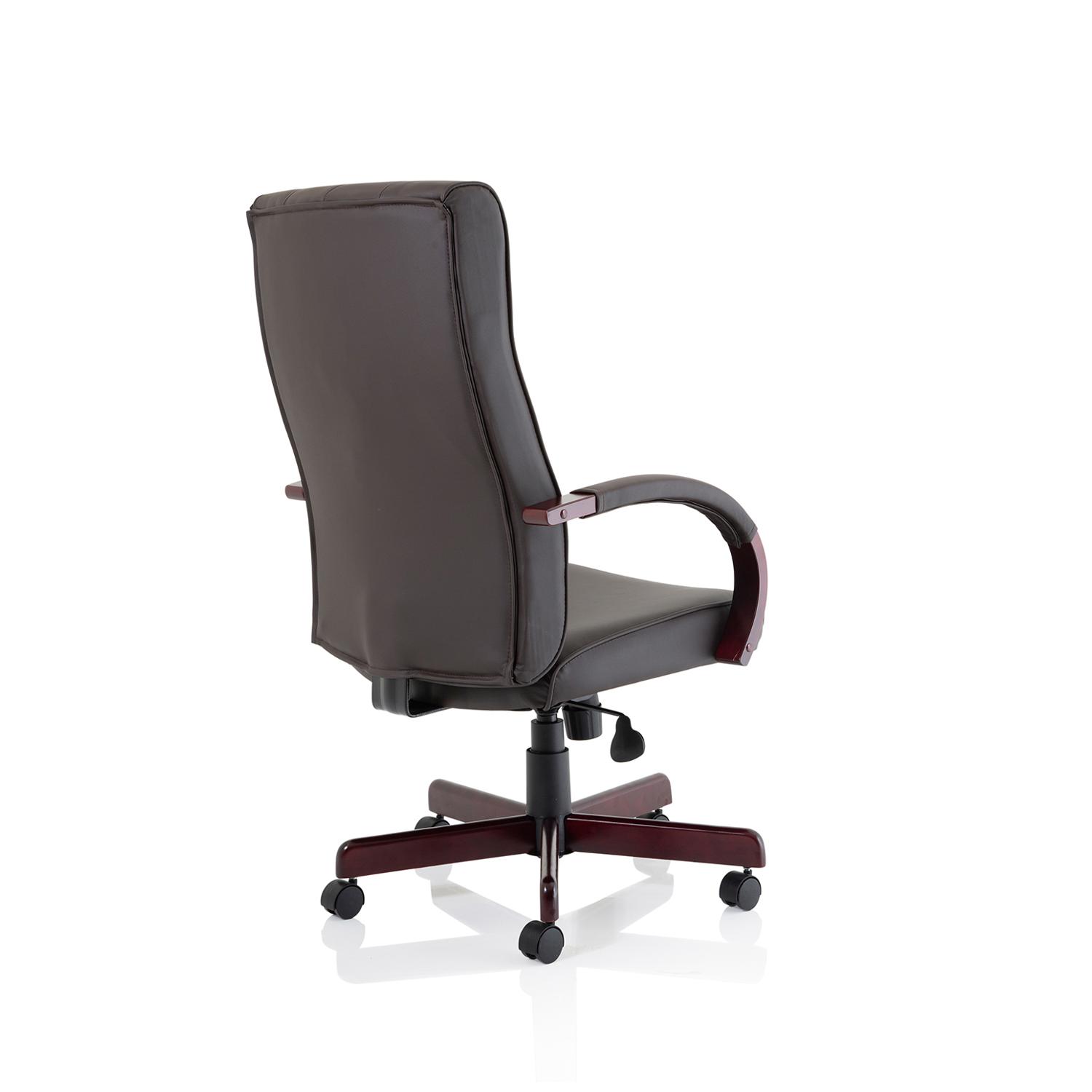 Chesterfield Executive Chair With Arms Brown Leather