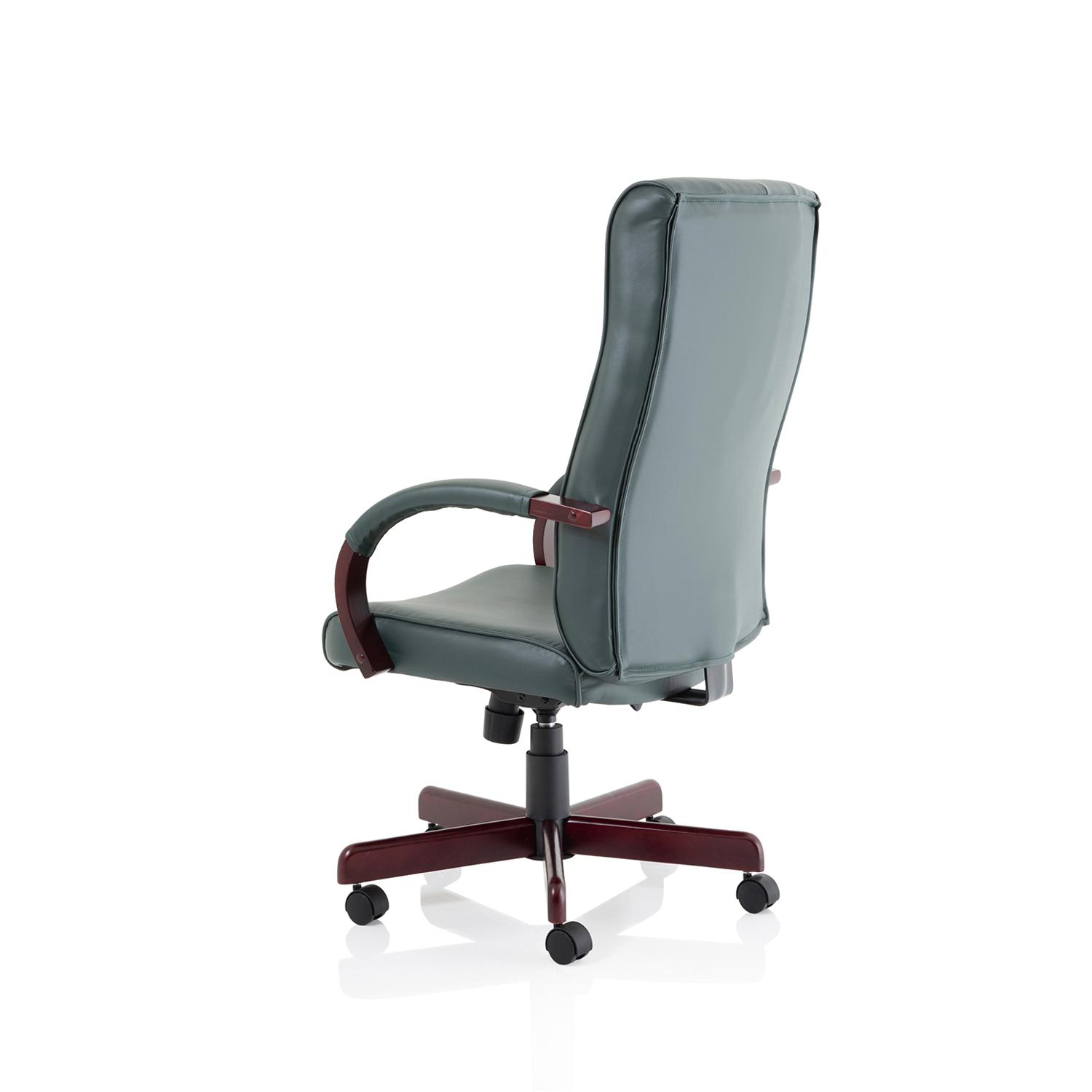 Chesterfield Executive Chair With Arms Green Leather
