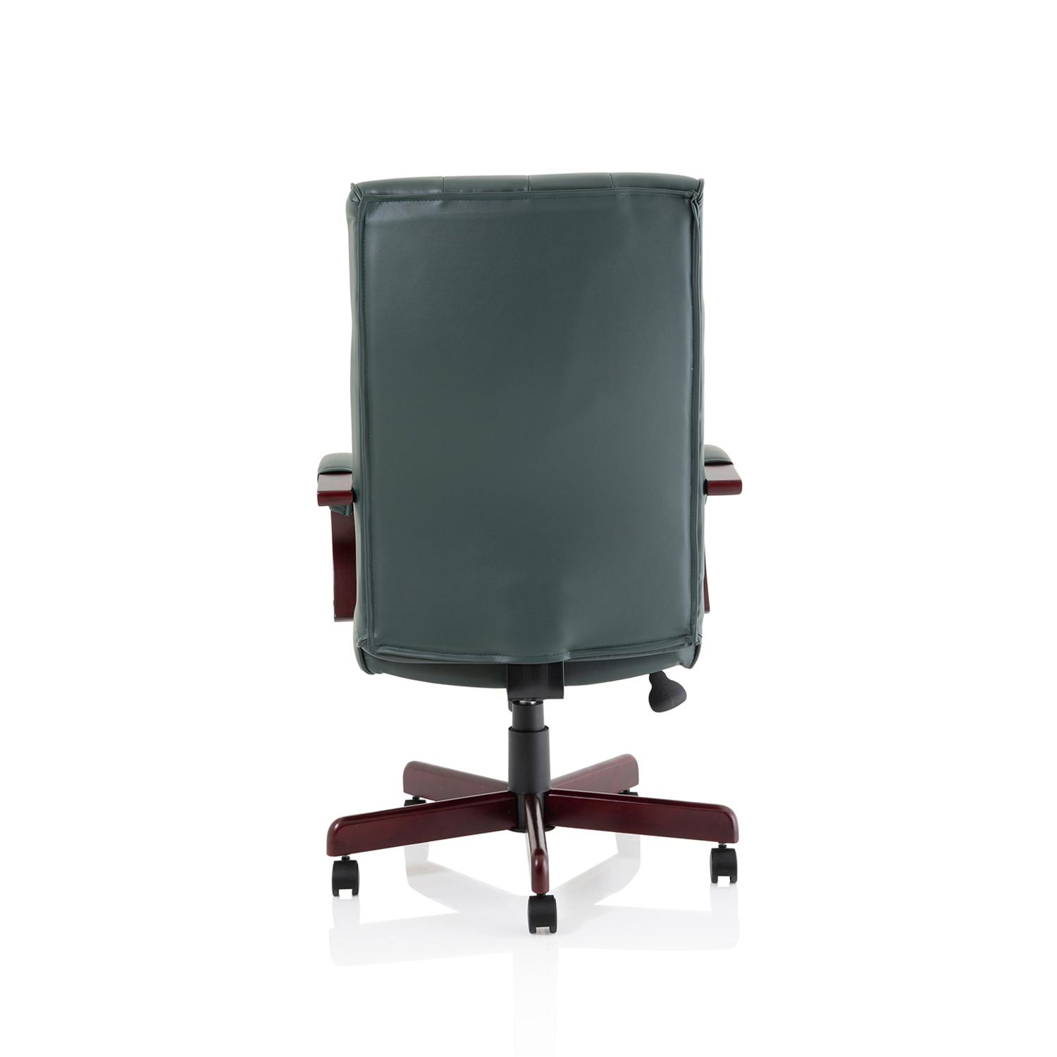 Chesterfield Executive Chair With Arms Green Leather