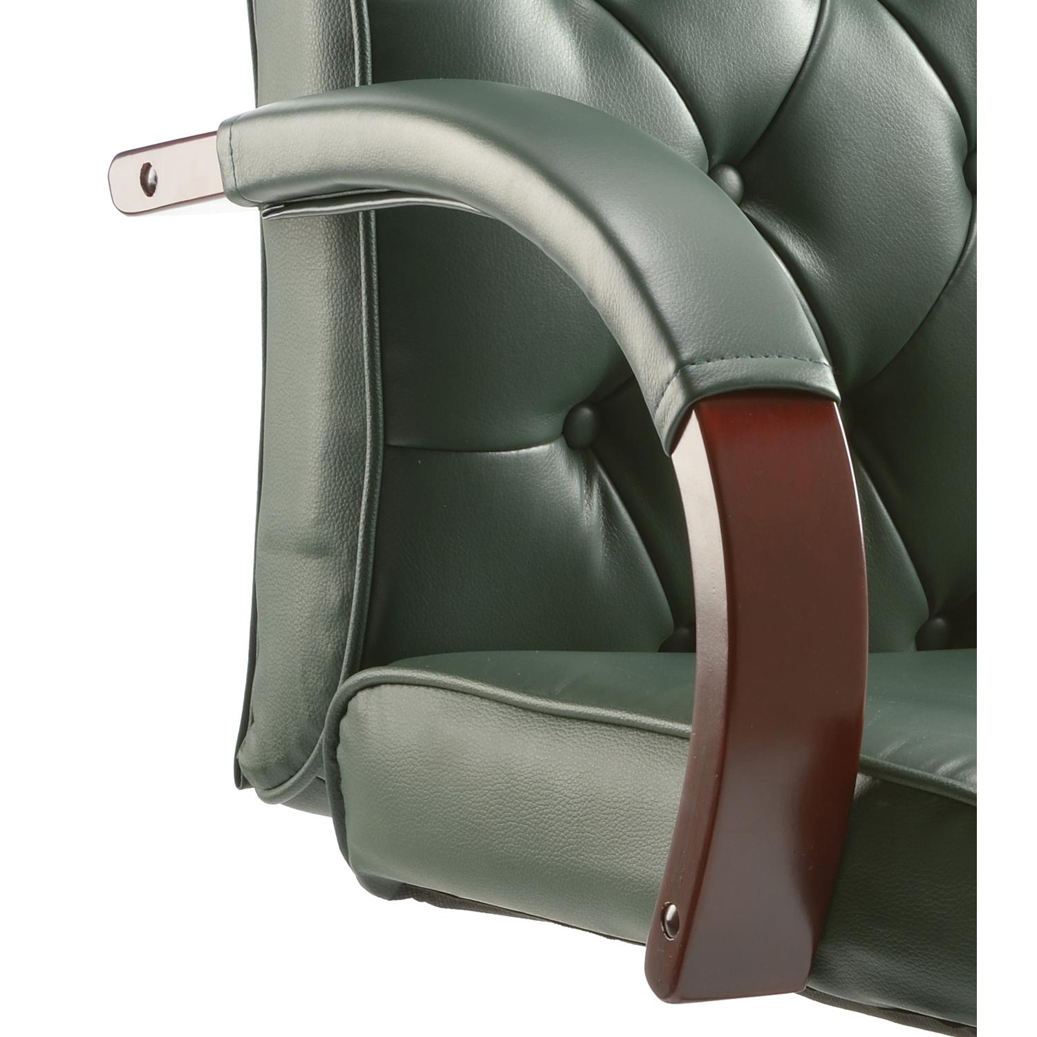 Chesterfield Executive Chair With Arms Green Leather