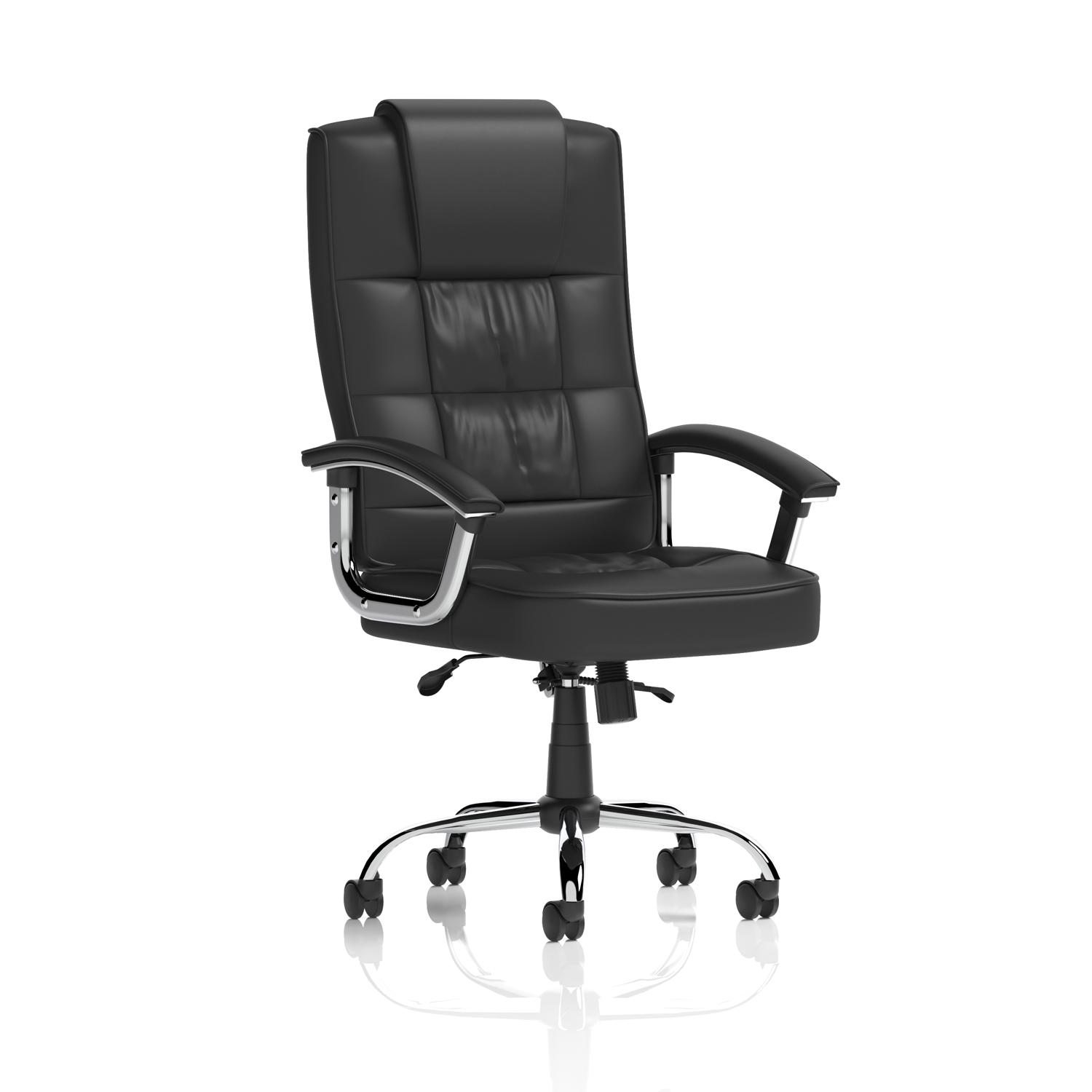 Moore Deluxe Executive Chair Black Leather With Arms
