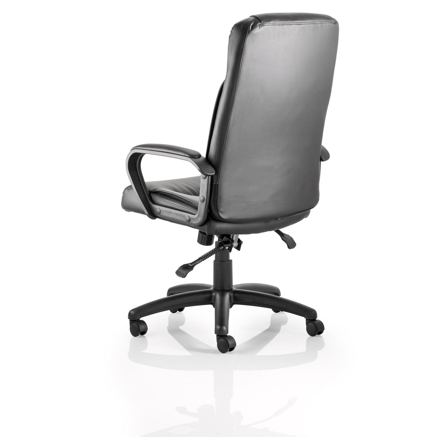 Plaza Executive Chair Black Soft Bonded Leather With Arms