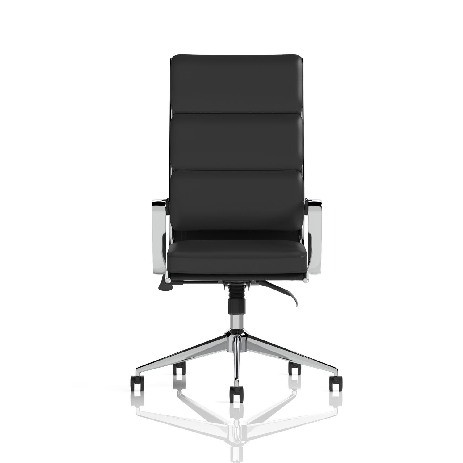 Savoy Executive High Back Chair Black Soft Bonded Leather With Arms