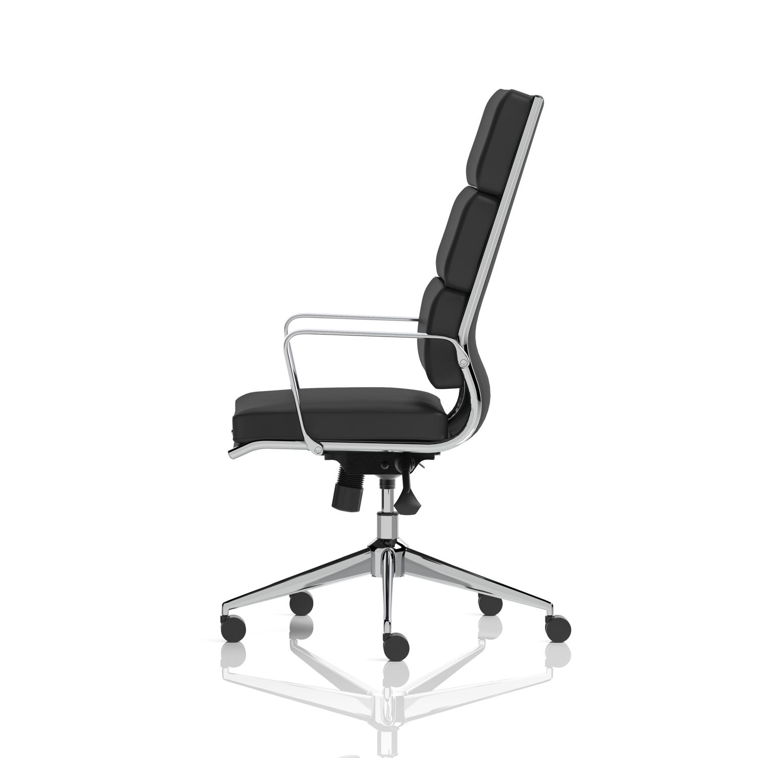 Savoy Executive High Back Chair Black Soft Bonded Leather With Arms