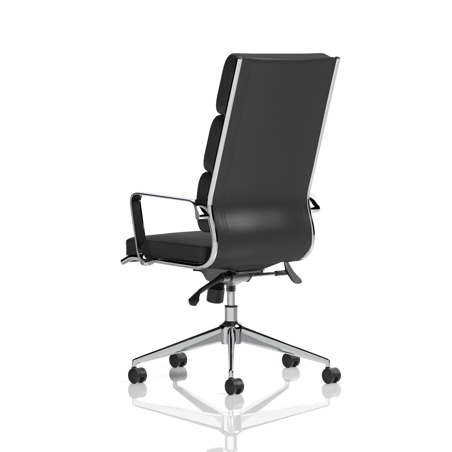 Savoy Executive High Back Chair Black Soft Bonded Leather With Arms