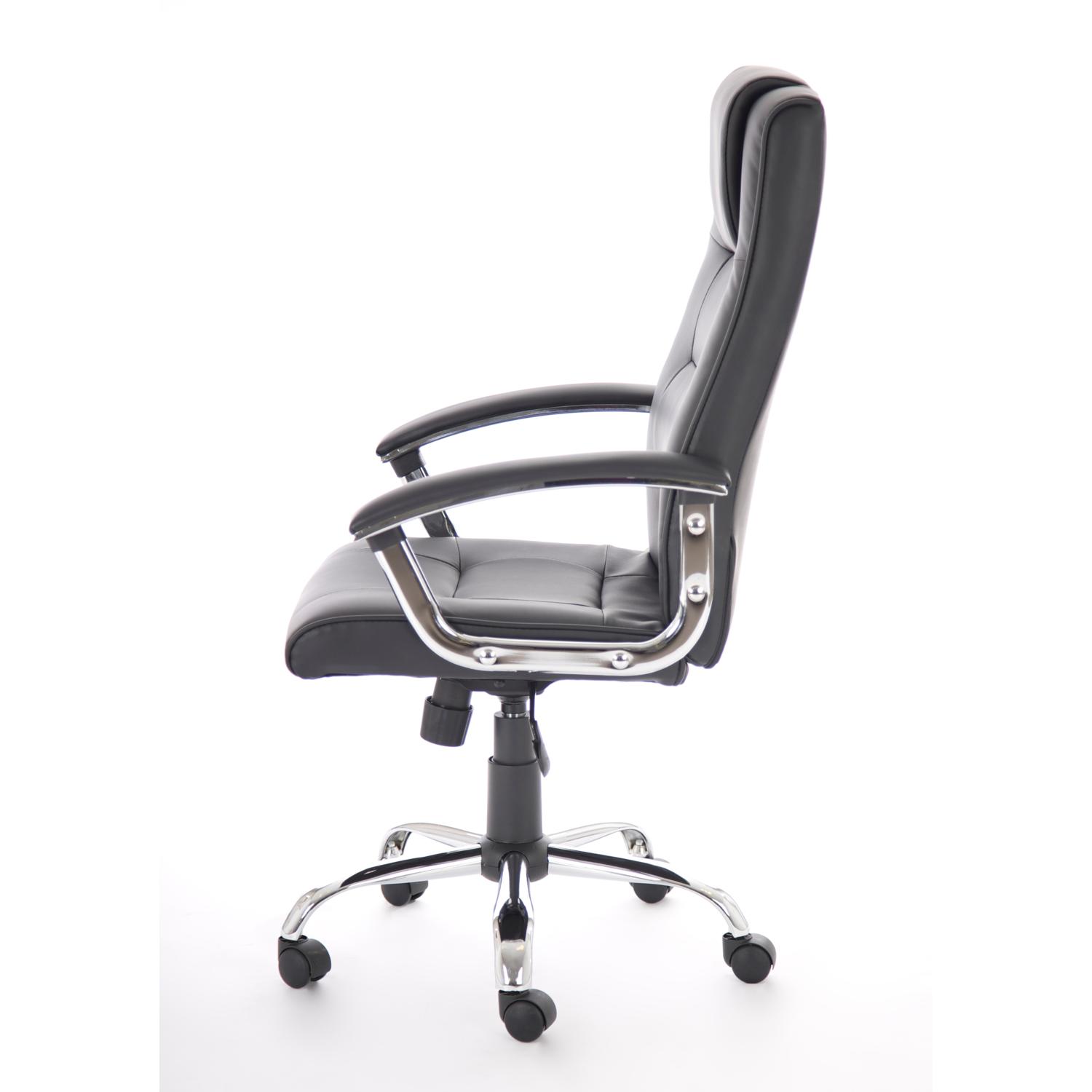 Thrift Executive Chair Black Soft Bonded Leather With Padded Arms