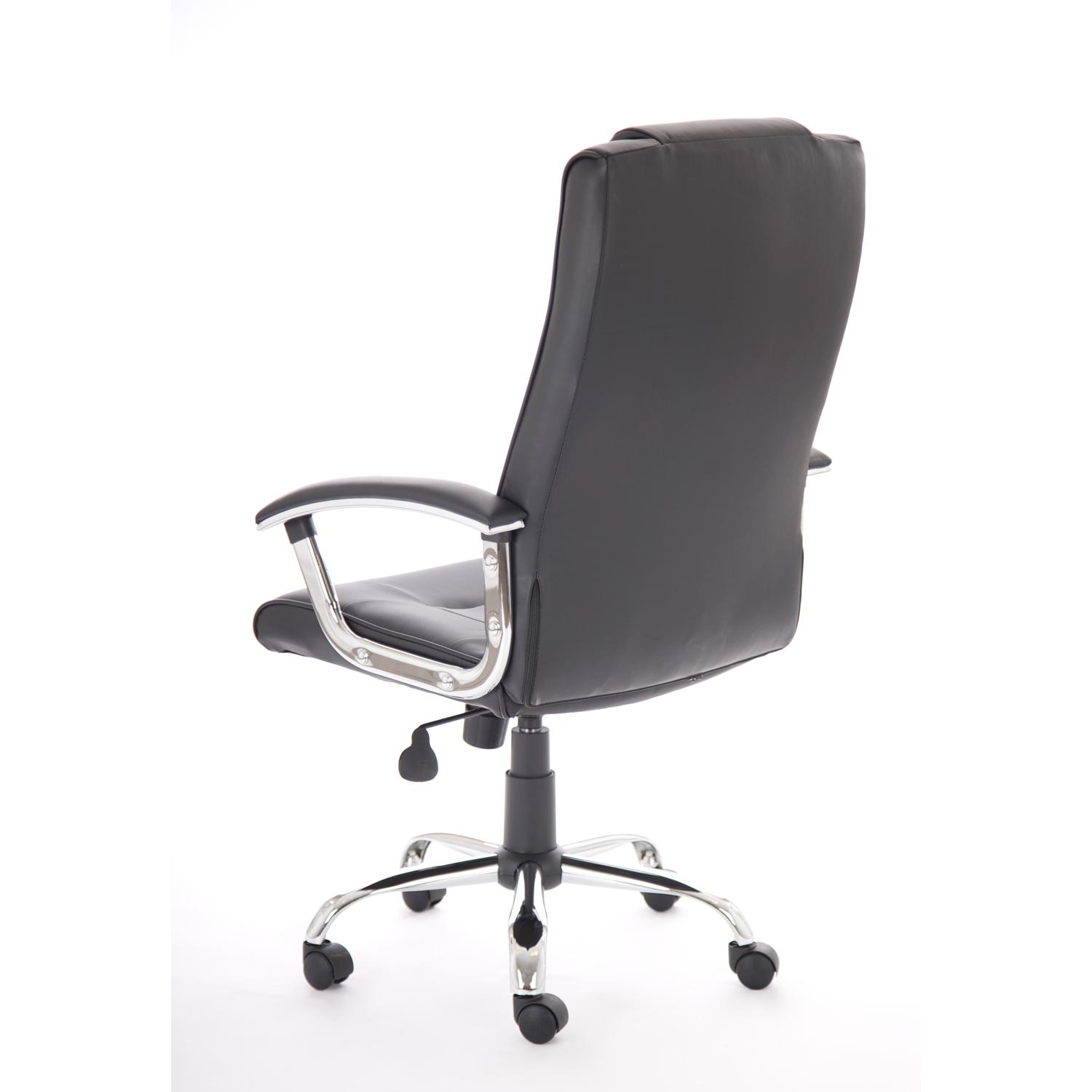 Thrift Executive Chair Black Soft Bonded Leather With Padded Arms