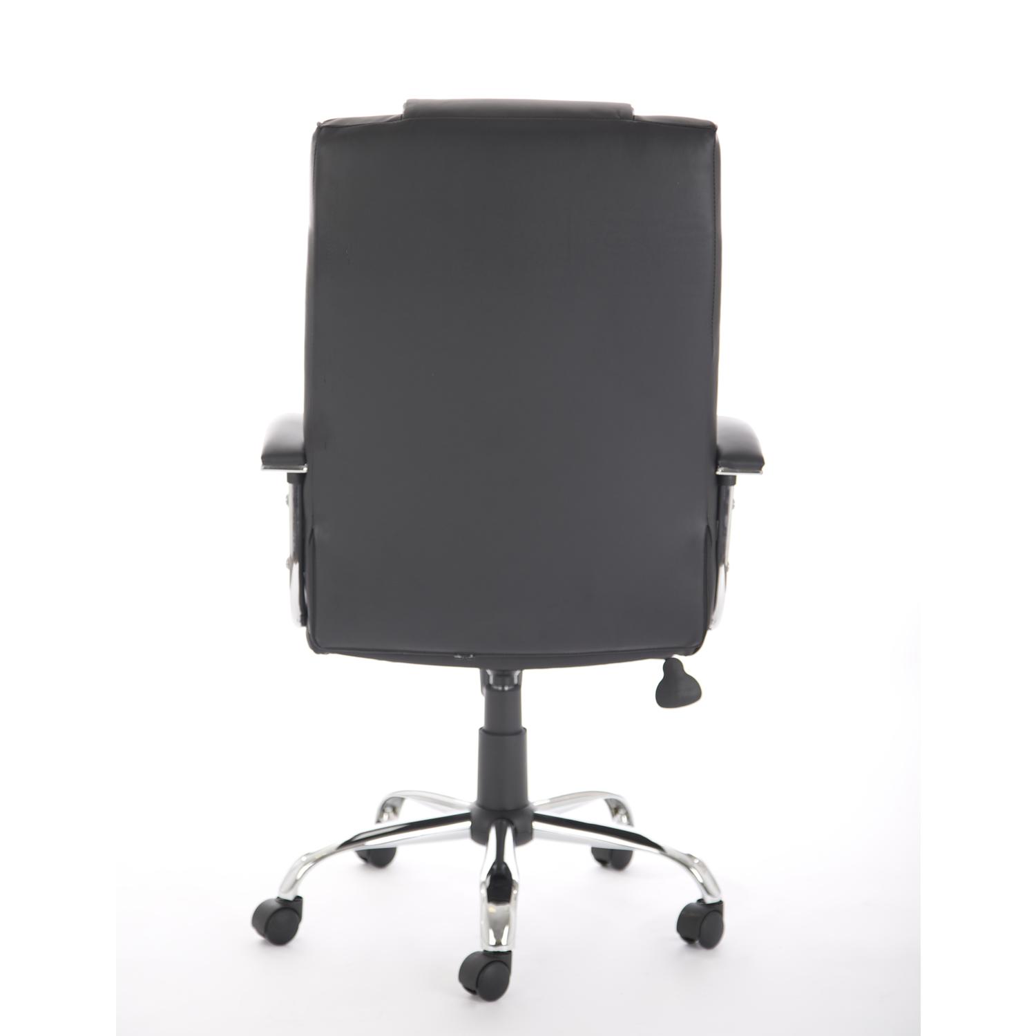 Thrift Executive Chair Black Soft Bonded Leather With Padded Arms