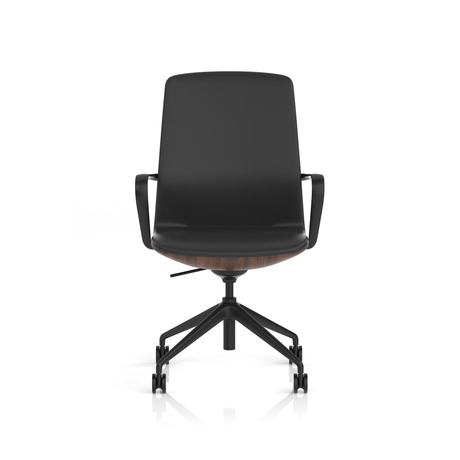 Mara Black PU Wood Shell Executive Office Chair