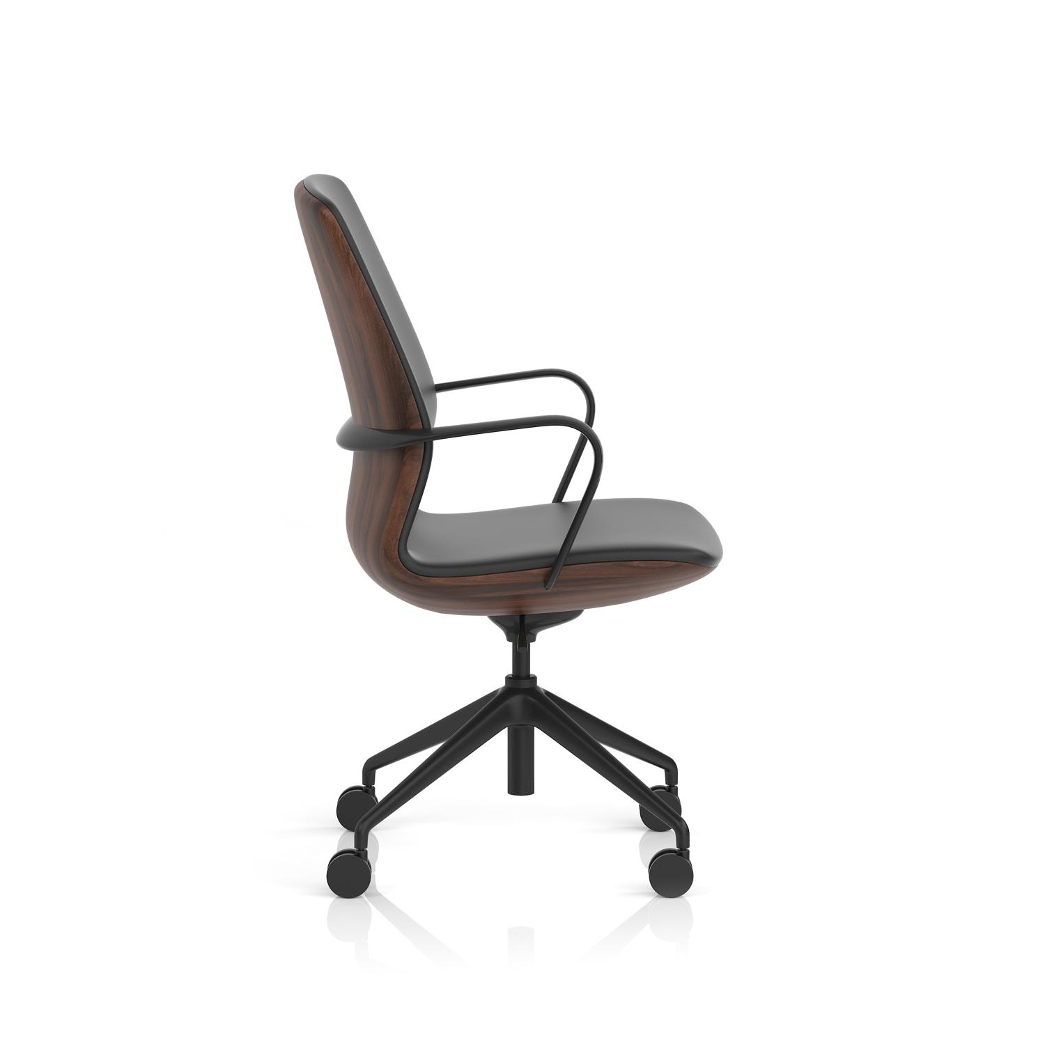 Mara Black PU Wood Shell Executive Office Chair