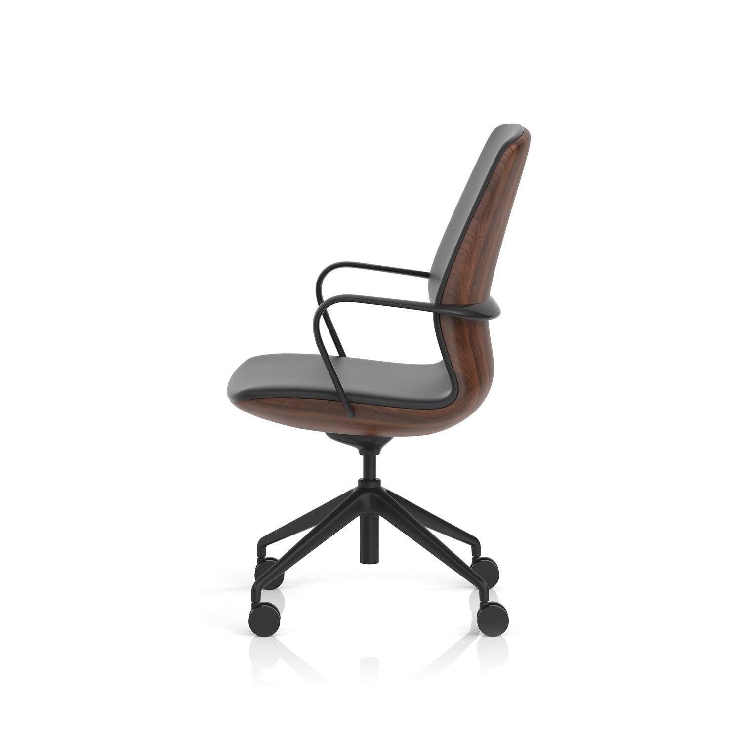 Mara Black PU Wood Shell Executive Office Chair