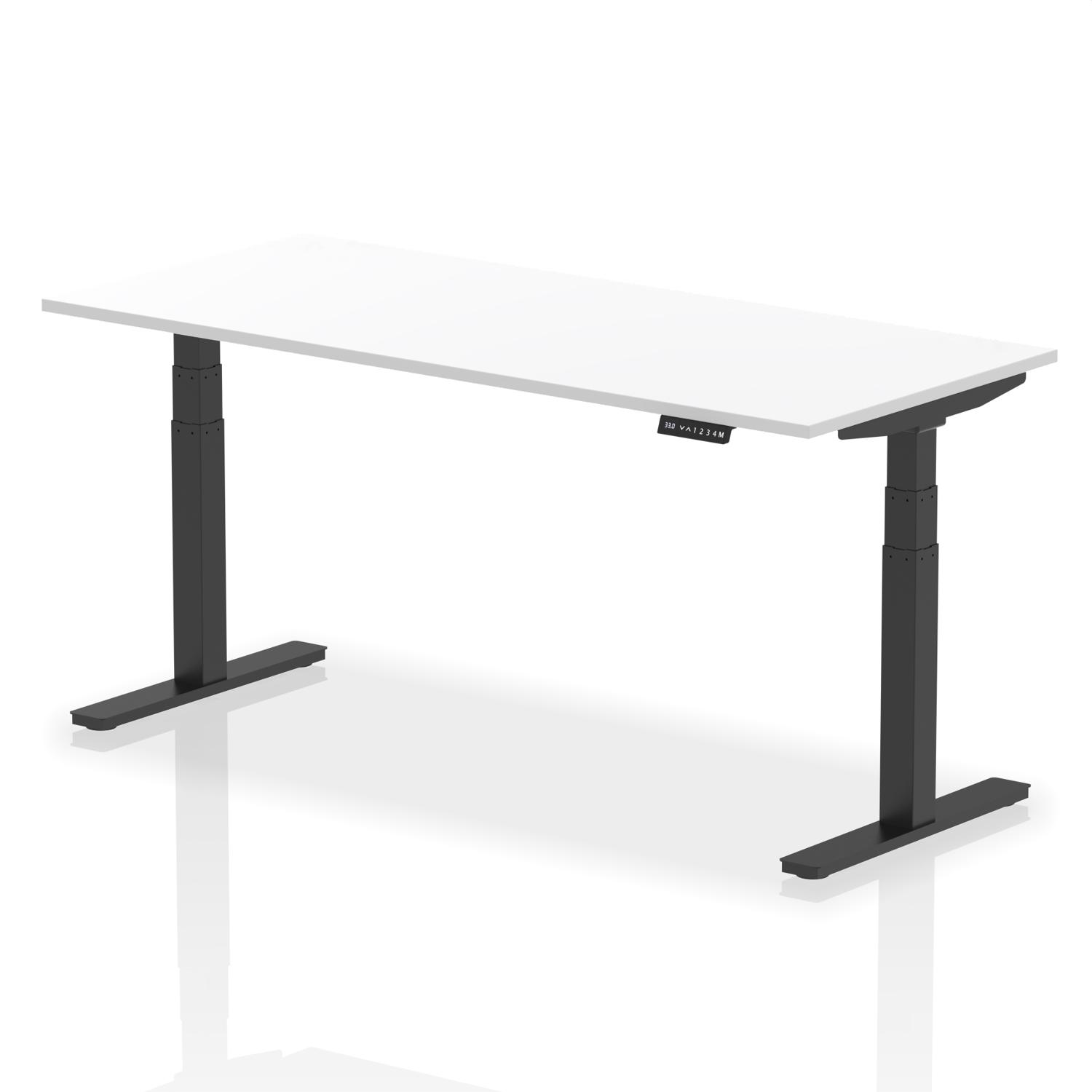 Air 1800 x 800mm Height Adjustable Office Desk White Top Black Leg