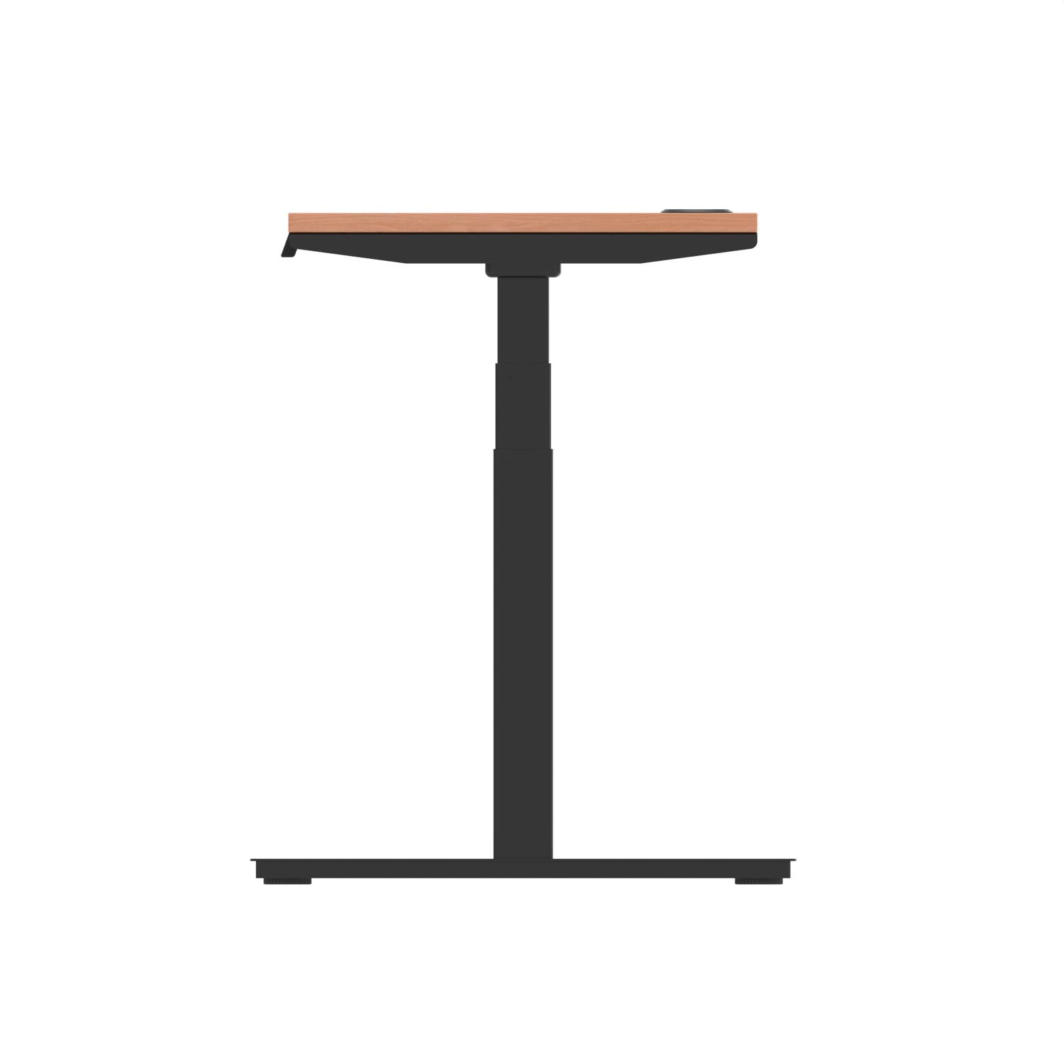 Air 1200 x 600mm Height Adjustable Office Desk Beech Top Cable Ports Black Leg Air 1200 x 600mm Height Adjustable Office Desk Beech Top Cable Ports Black Leg