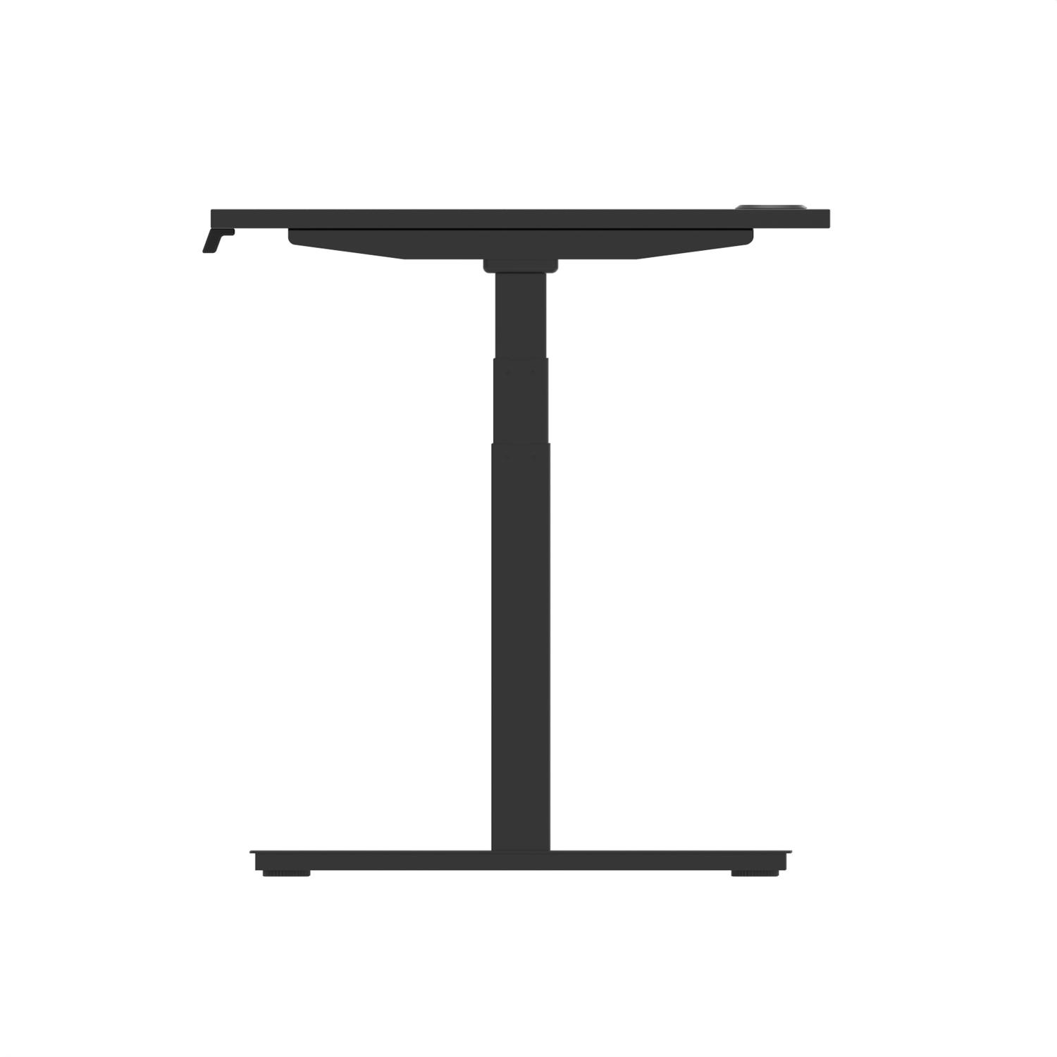 Air 1800 x 800mm Height Adjustable Office Desk Black Top Cable Ports Black Leg