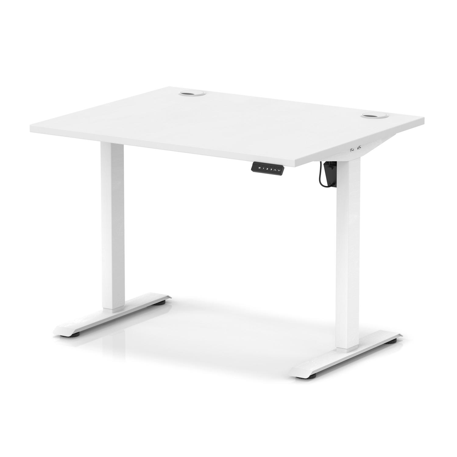Air Lite Height Adjustable Desk With Cable Ports (White)