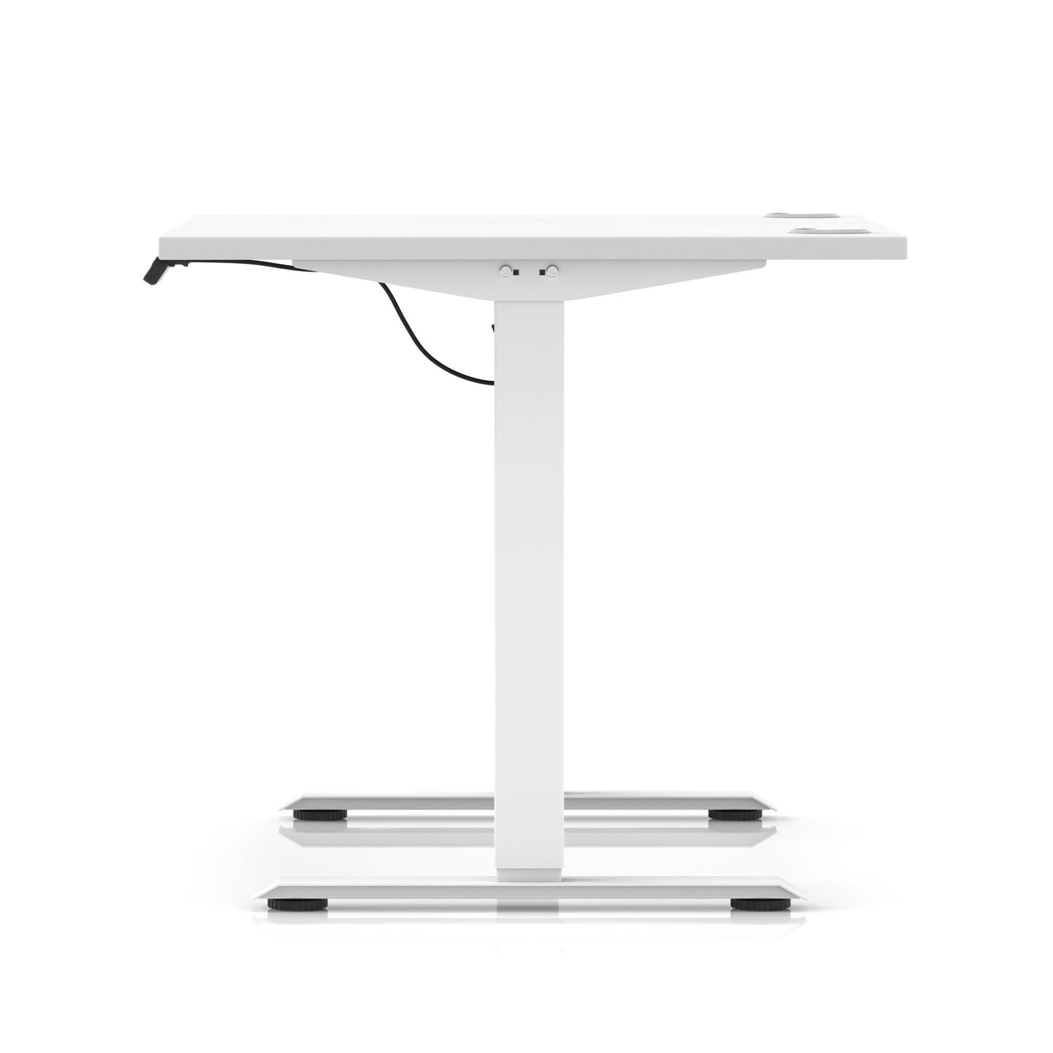Air Lite 1000 x 800mm Height Adjustable Office Desk White Top Cable Ports White Leg Air Lite 1000 x 800mm Height Adjustable Office Desk White Top Cable Ports White Leg