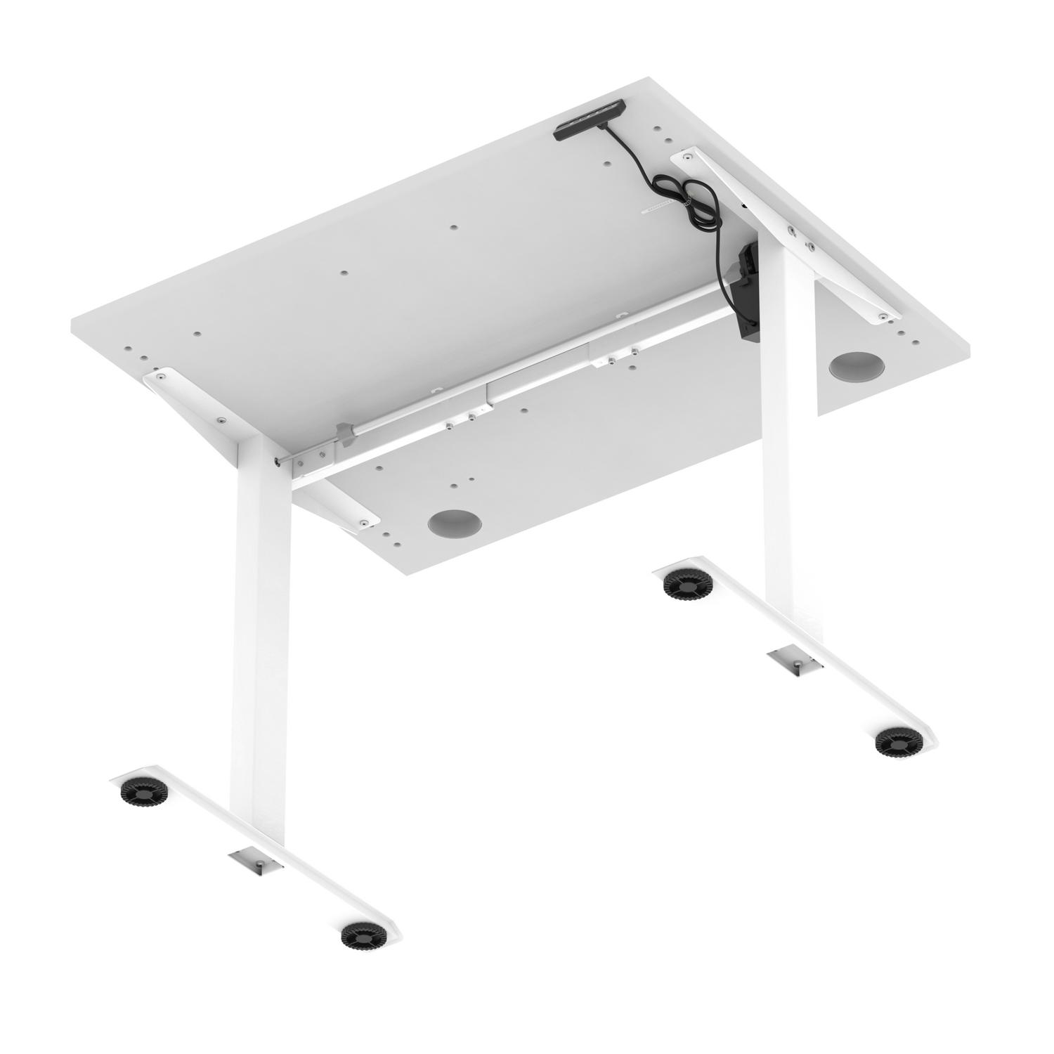 Air Lite 1000 x 800mm Height Adjustable Office Desk White Top Cable Ports White Leg Air Lite 1000 x 800mm Height Adjustable Office Desk White Top Cable Ports White Leg