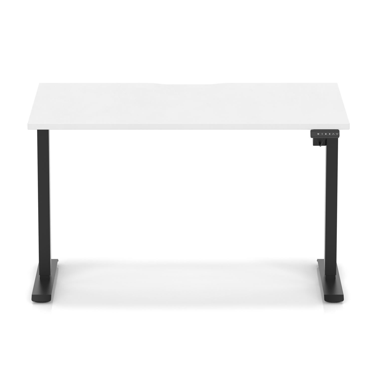 Air Lite 1200 x 800mm Scalloped Edge Height Adjustable Office Desk White Top Black Leg