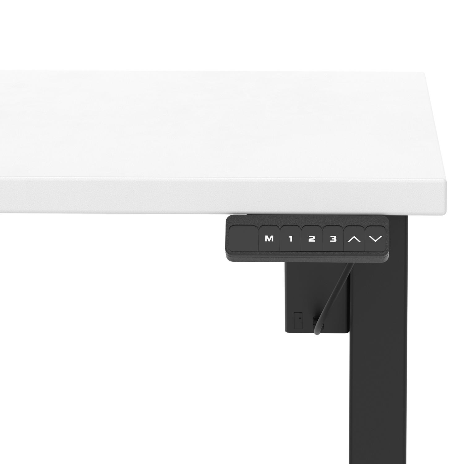 Air Lite 1200 x 800mm Scalloped Edge Height Adjustable Office Desk White Top Black Leg