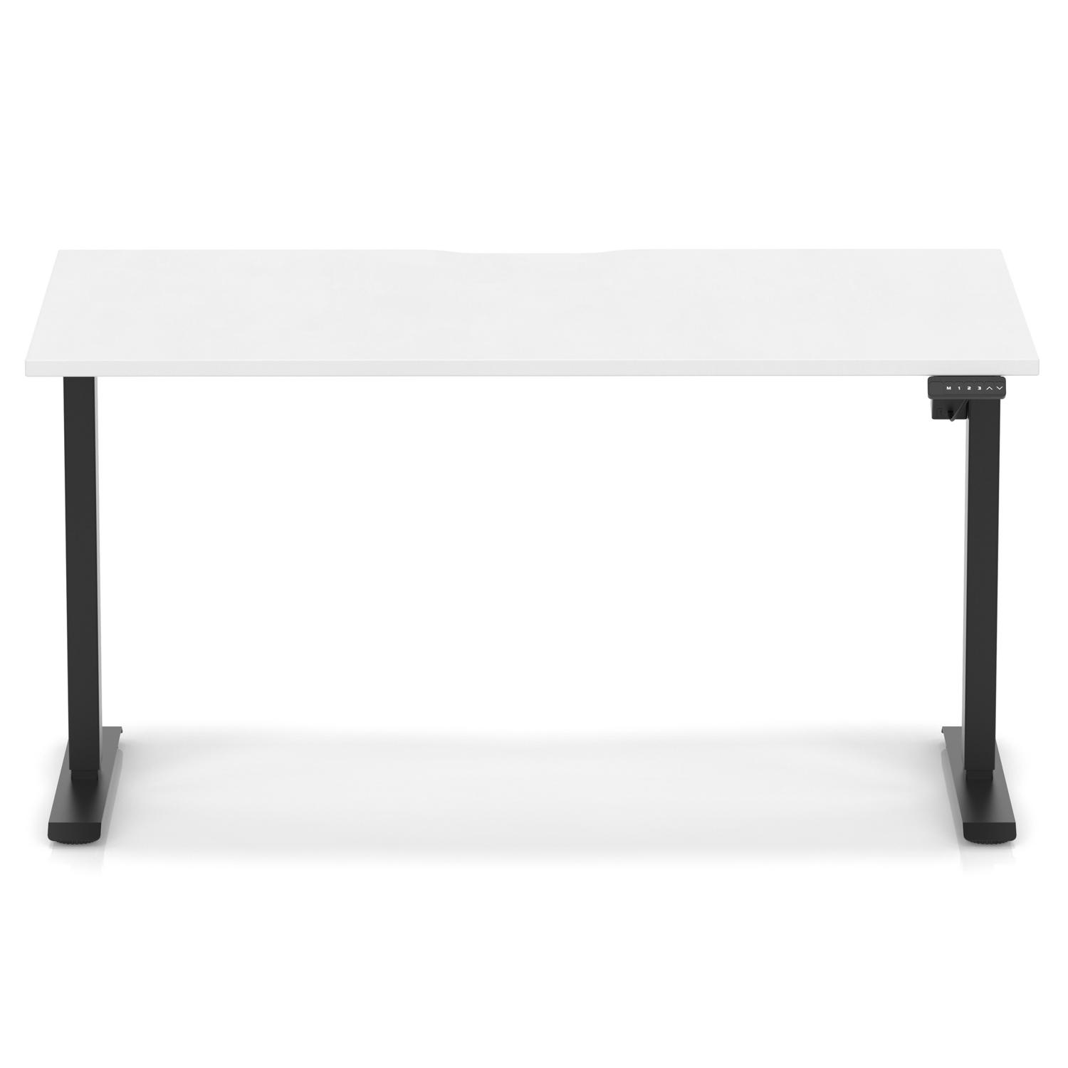 Air Lite 1400 x 800mm Scalloped Edge Height Adjustable Office Desk White Top Black Leg