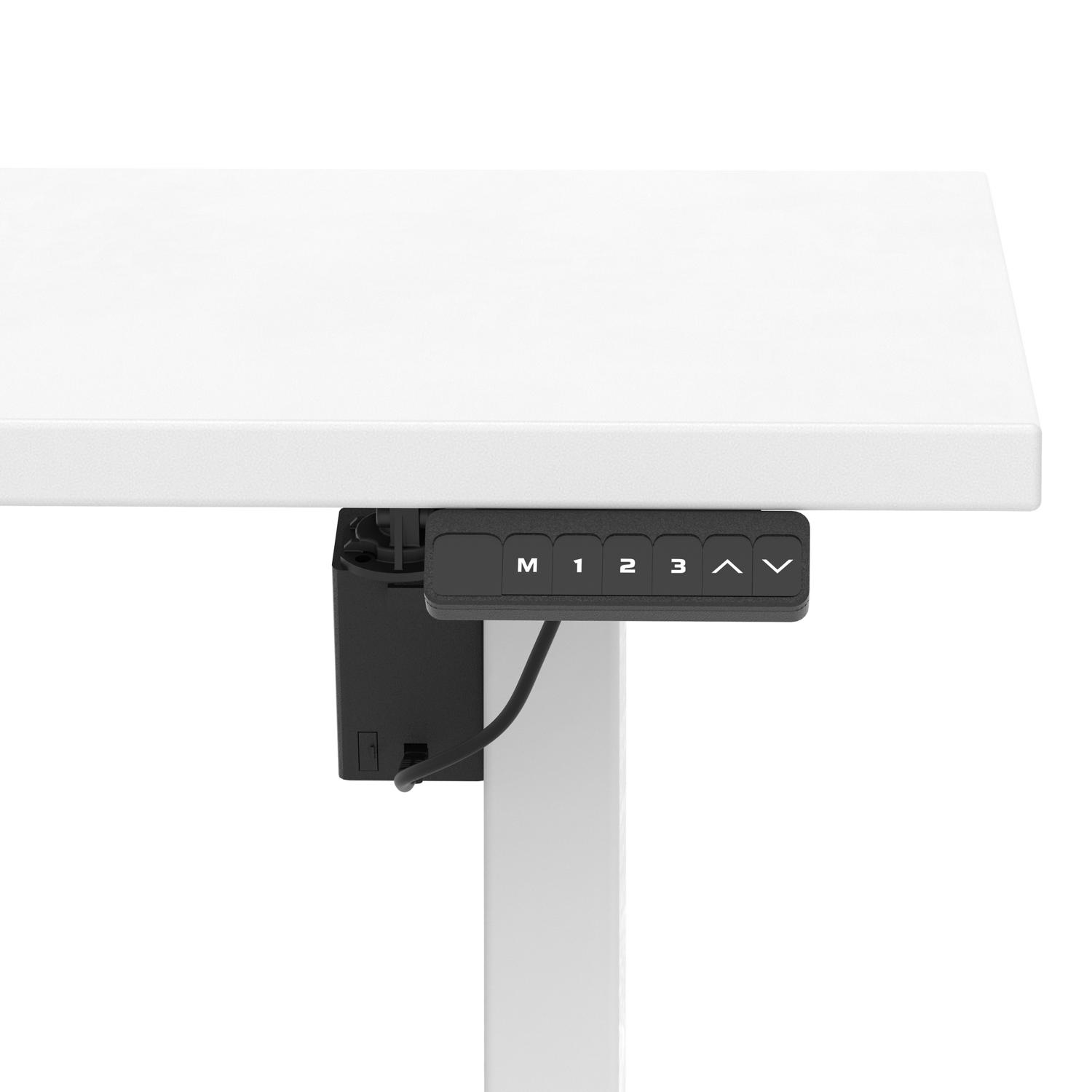 Air Lite 1600 x 800mm Scalloped Edge Height Adjustable Office Desk White Top White Leg