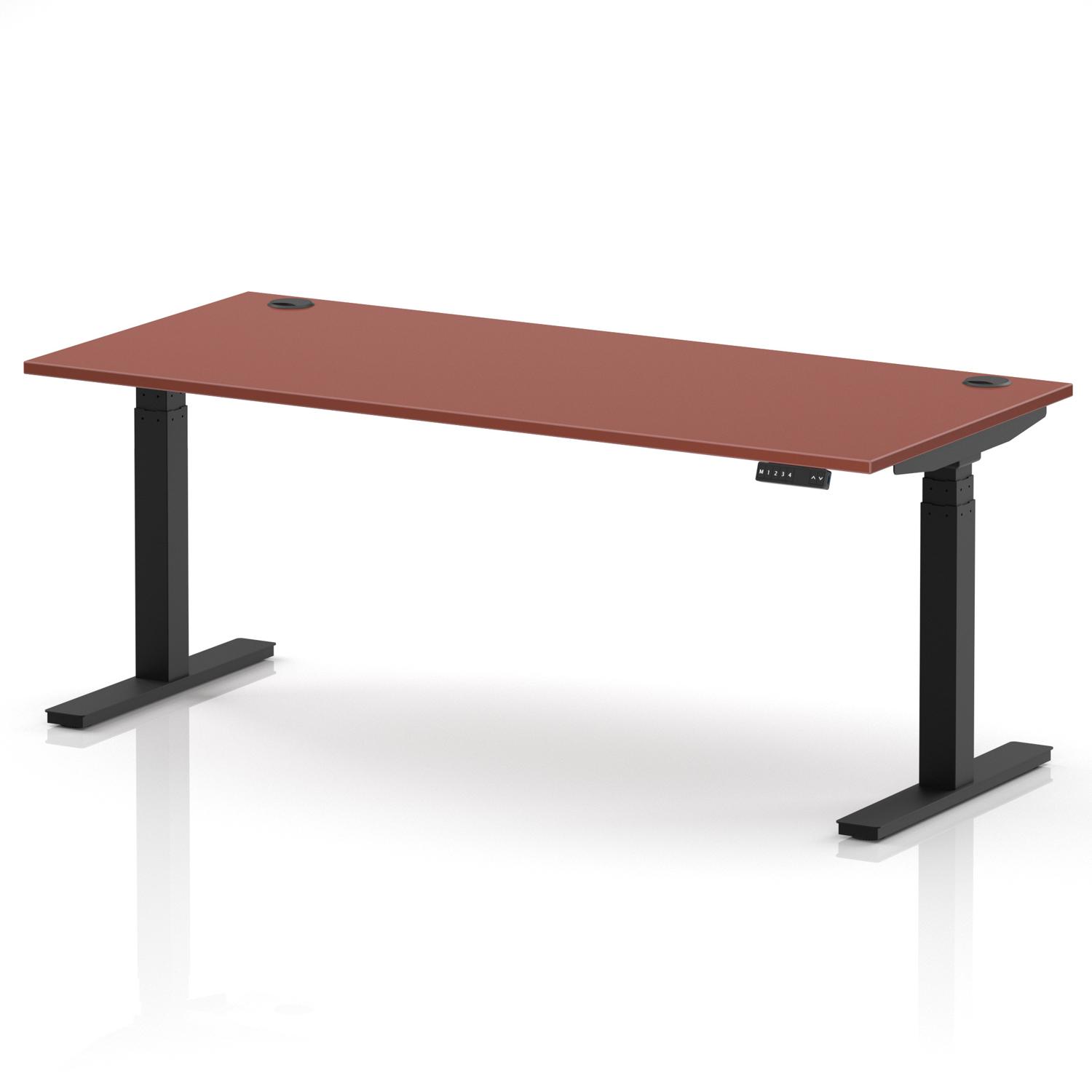 Air 1800 x 800mm Height Adjustable Office Desk Brick Red Top Cable Ports Black Leg Air 1800 x 800mm Height Adjustable Office Desk Brick Red Top Cable Ports Black Leg