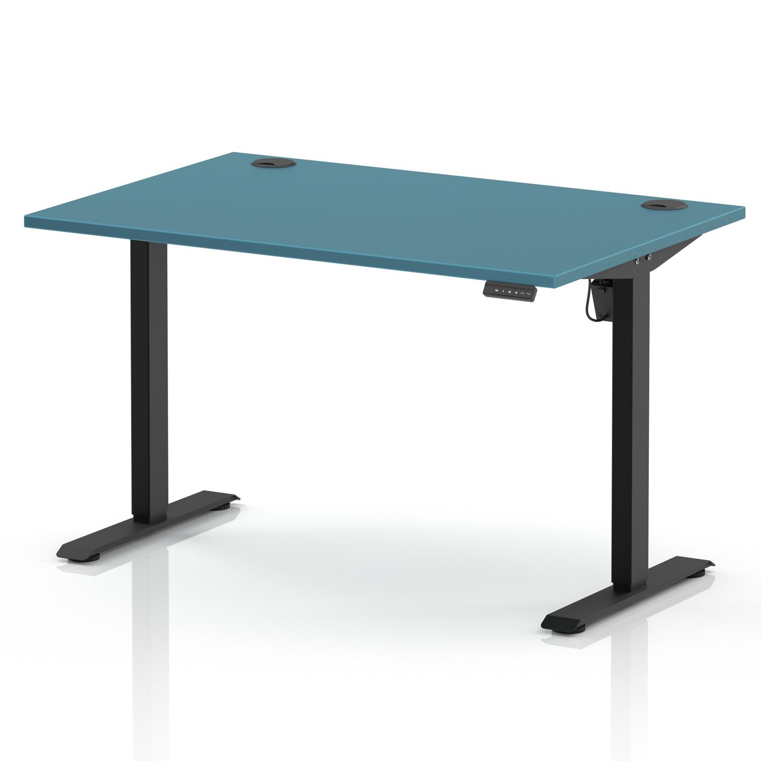 Air Lite 1200 x 800mm Height Adjustable Office Desk Dark Teal Top Cable Ports Black Leg Air Lite 1200 x 800mm Height Adjustable Office Desk Dark Teal Top Cable Ports Black Leg